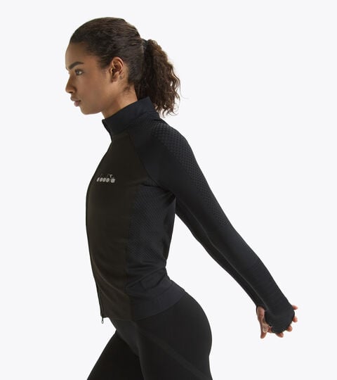 Chaqueta para correr Made in Italy - Mujer L. HIDDEN POWER JACKET NEGRO - Diadora