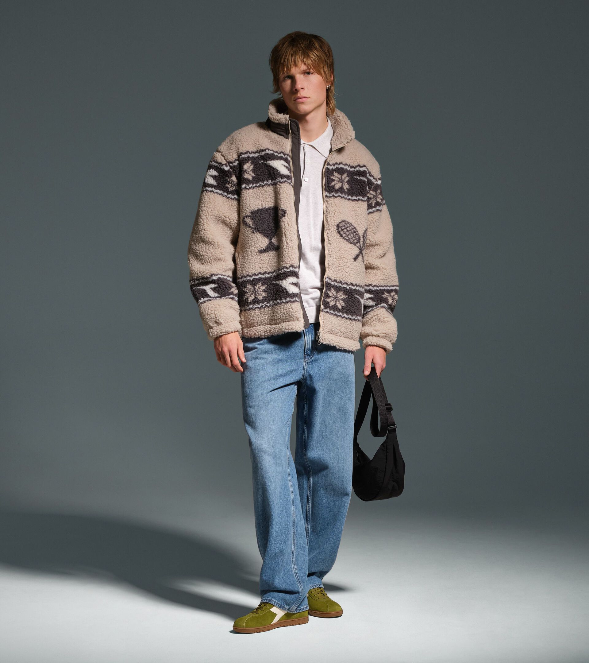 Chaqueta de punto polar - En exclusiva online y en Cortina Store - Para todos los g&eacute;neros POLAR FLEECE JACKET BEIGE - Diadora