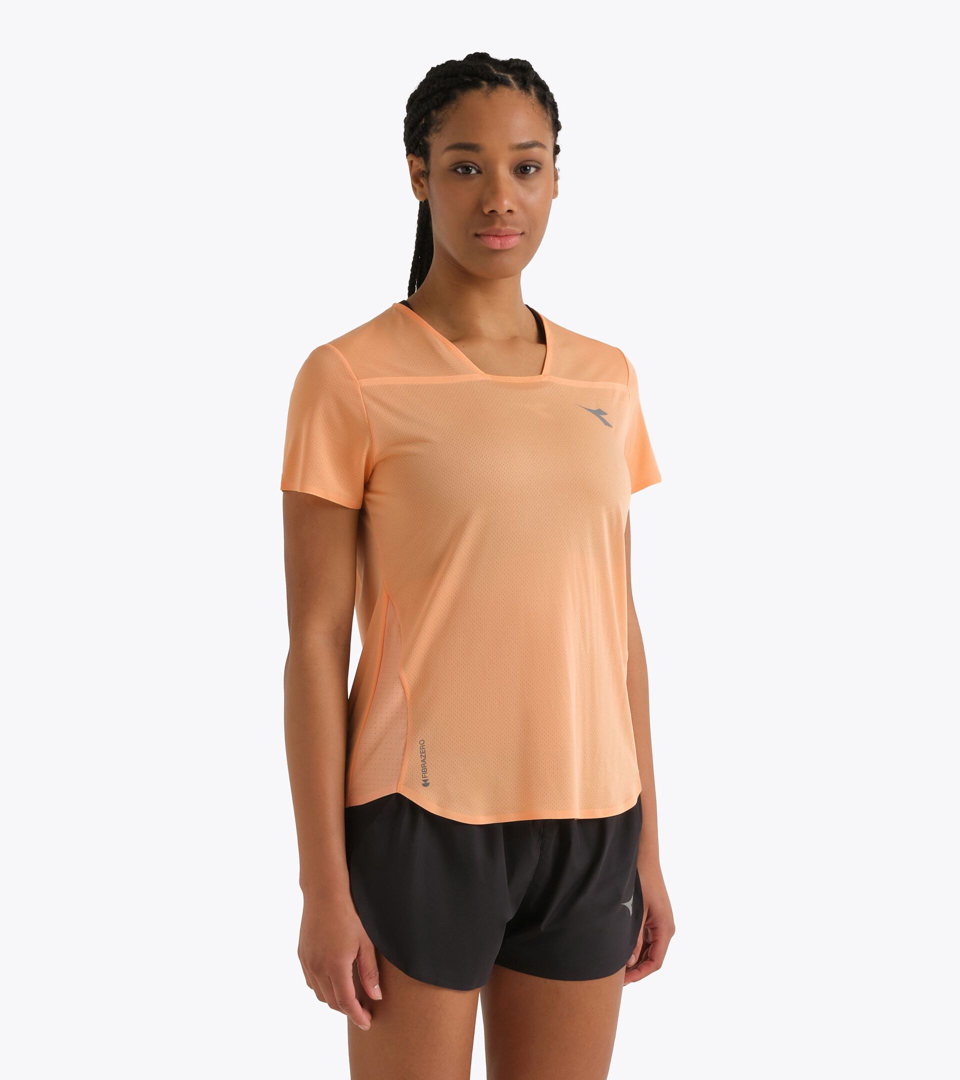 Super Light FIBRAZERO t-shirt  - Running - Women&rsquo;s
 L. SS T-SHIRT SUPER LIGHT FIBRAZERO PEACH COBBLER - Diadora