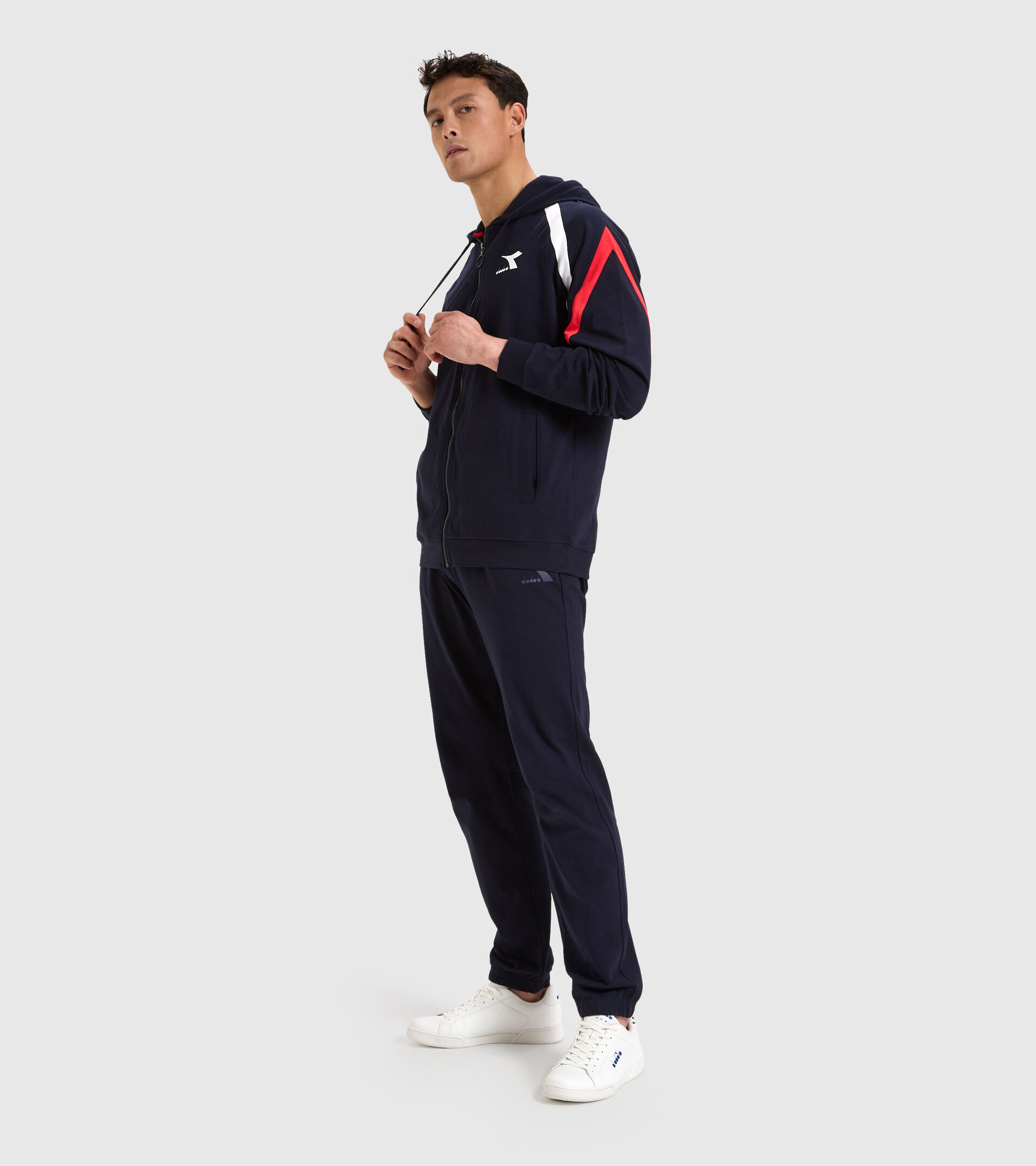 Cotton tracksuit - Men TRACKSUIT HOODIE FZ CORE CLASSIC NAVY - Diadora