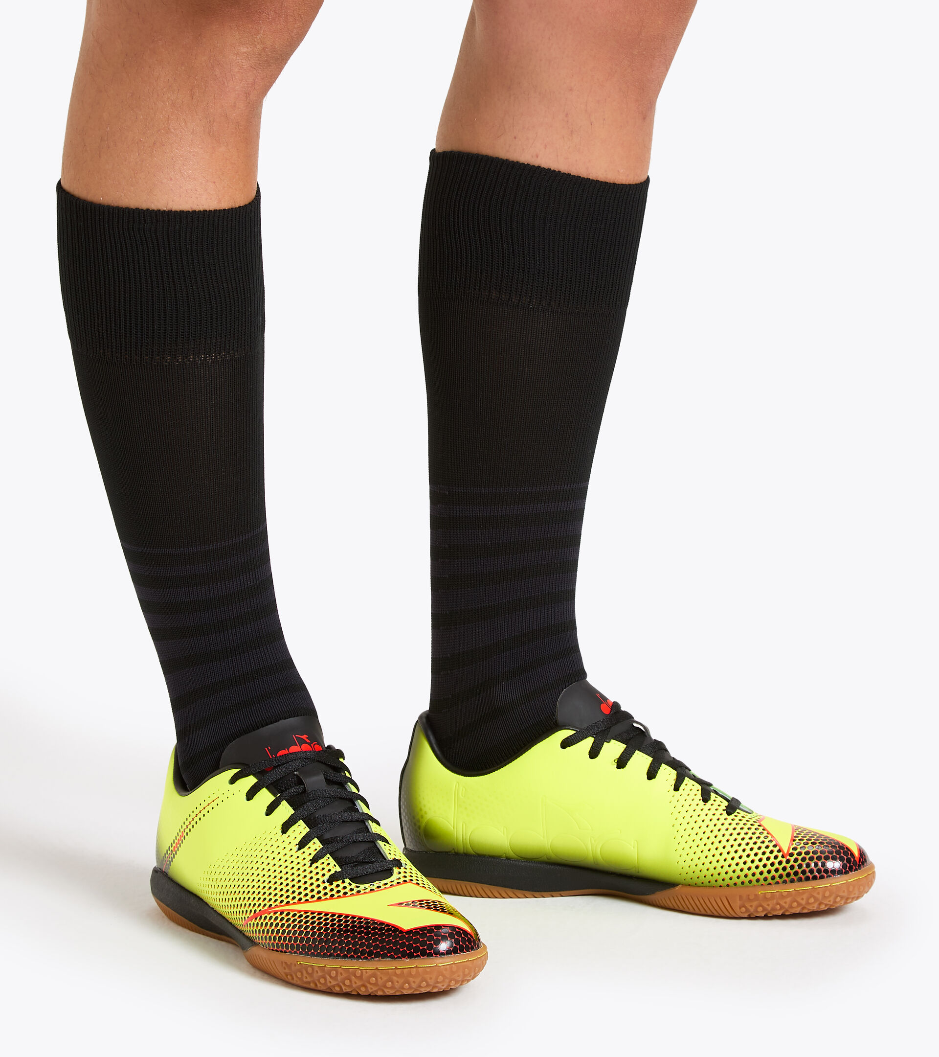 Indoor and parquet court futsal boots BOMBER IDR FLUO YELLOW DD/BLK/FLUO RED - Diadora