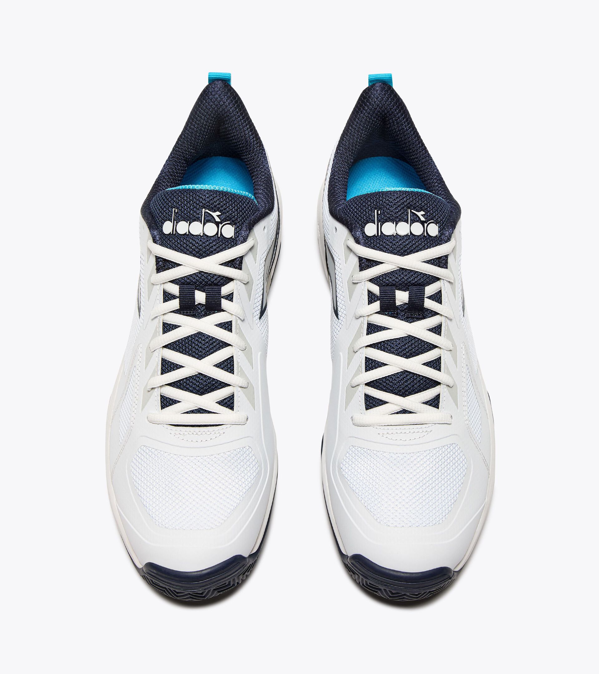 Tennis shoe for clay courts - Stability - Men’s TROFEO 3 CLAY WHITE/BLUE CORSAIR - Diadora