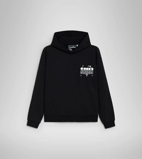 HOODIE MANIFESTO, BLACK Cotton hooded sweatshirt - Unisex HOODIE MANIFESTO BLACK - Diadora