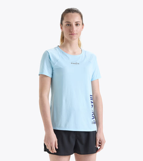 Camiseta para correr - Mujer L. SUPER LIGHT SS T-SHIRT BE ONE AZUL CLARO LUMINOSO - Diadora