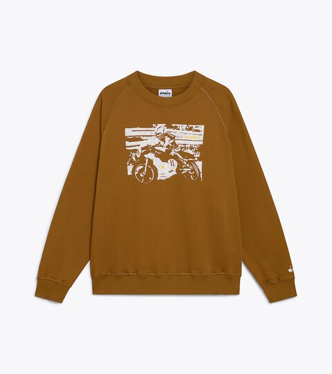 Sweat &agrave; col rond Legacy - Made in Italy - Pour tous les genres SWEATSHIRT CREW LEGACY BRONZE BRUN - Diadora