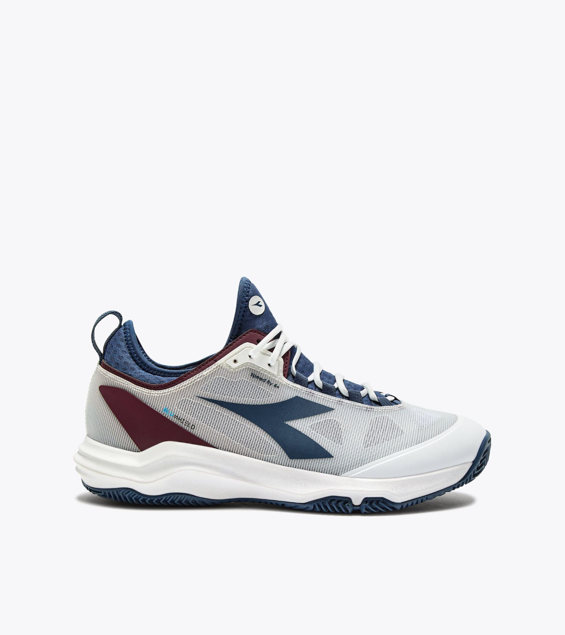 Tennis shoes for clay courts - Men SPEED BLUSHIELD FLY 4 + CLAY WHT/ENSIGN BL/MAROON BANNER - Diadora