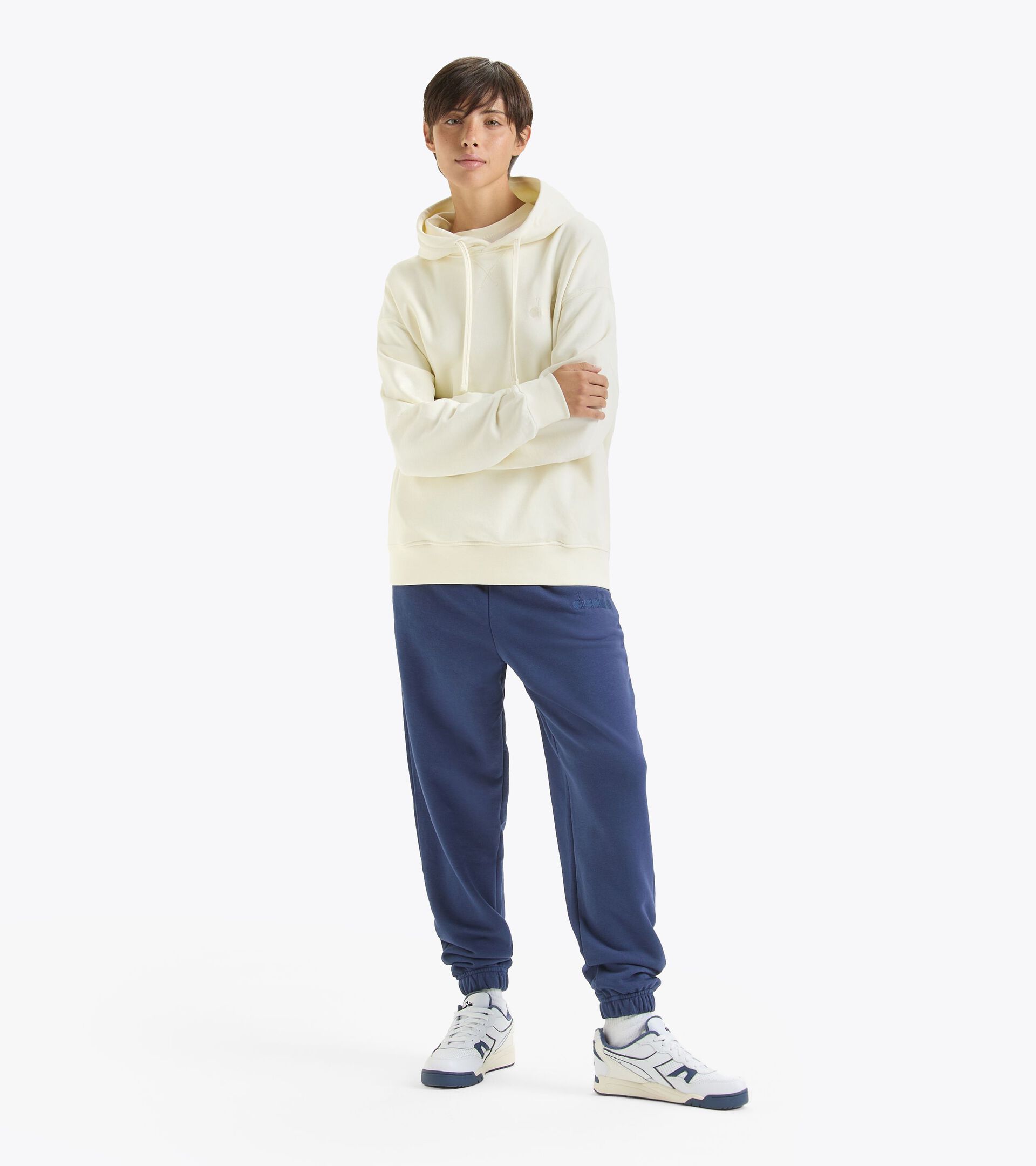 Sweatshirt mit Kapuze - Gender Neutral HOODIE ATHL. LOGO VANILLE EIS WEISS - Diadora