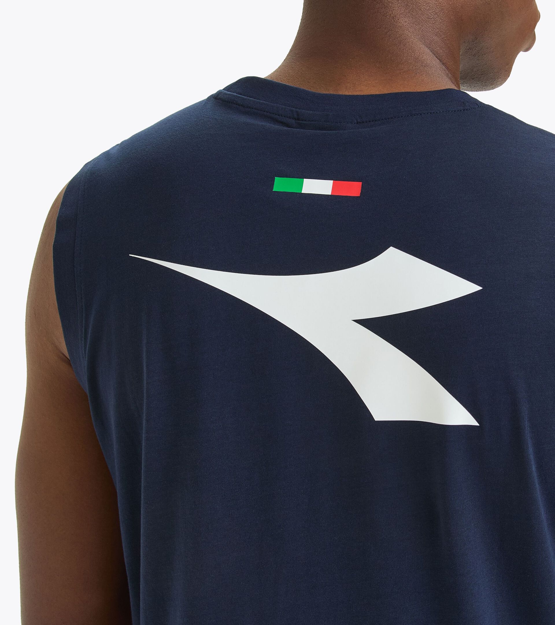 Camiseta sin mangas para hombre - Selección Italiana de Vóley Playa SLEEVELESS ALLENAMENTO UOMO BV24 ITALIA AZUL CHAQUETON - Diadora