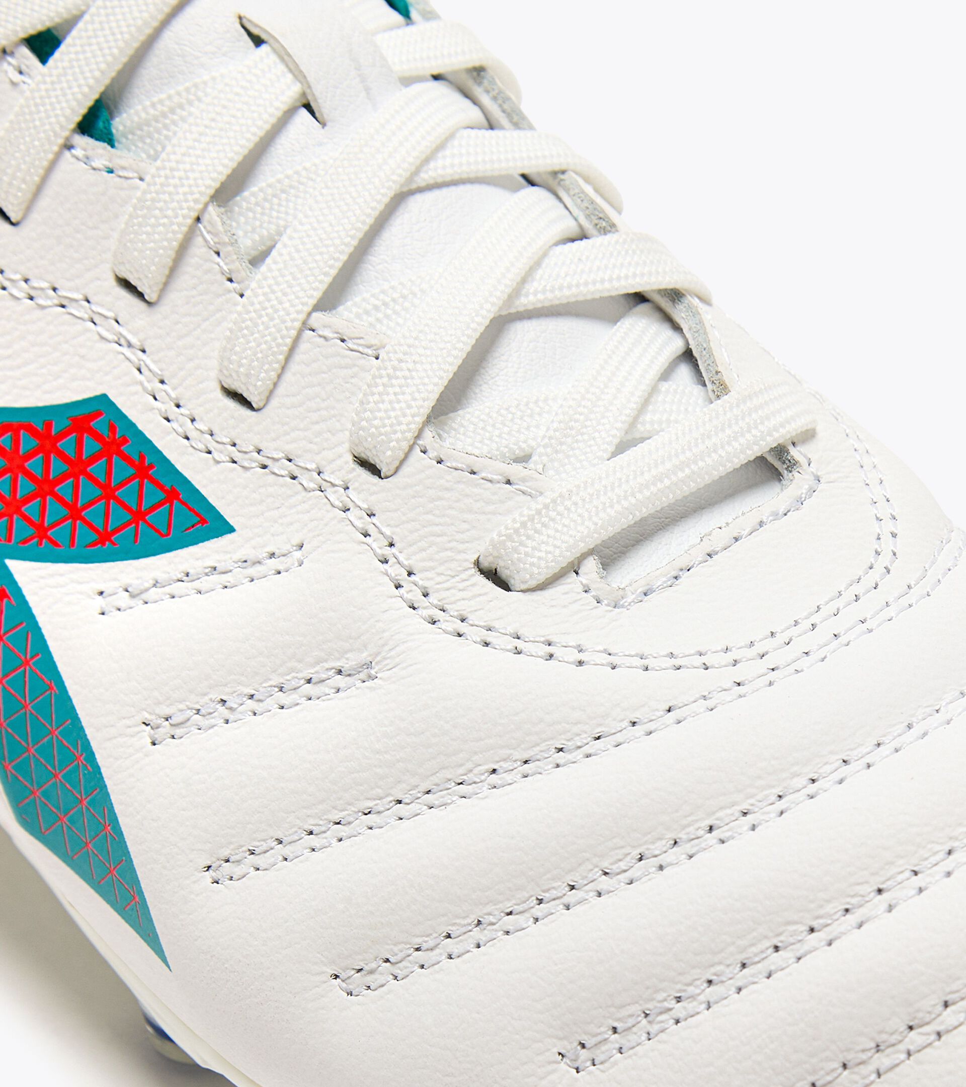 Calcio boots for firm ground - Women's BRASIL ELITE GR LT W LP12 WHT/TILE BLUE/FLUO RED - Diadora