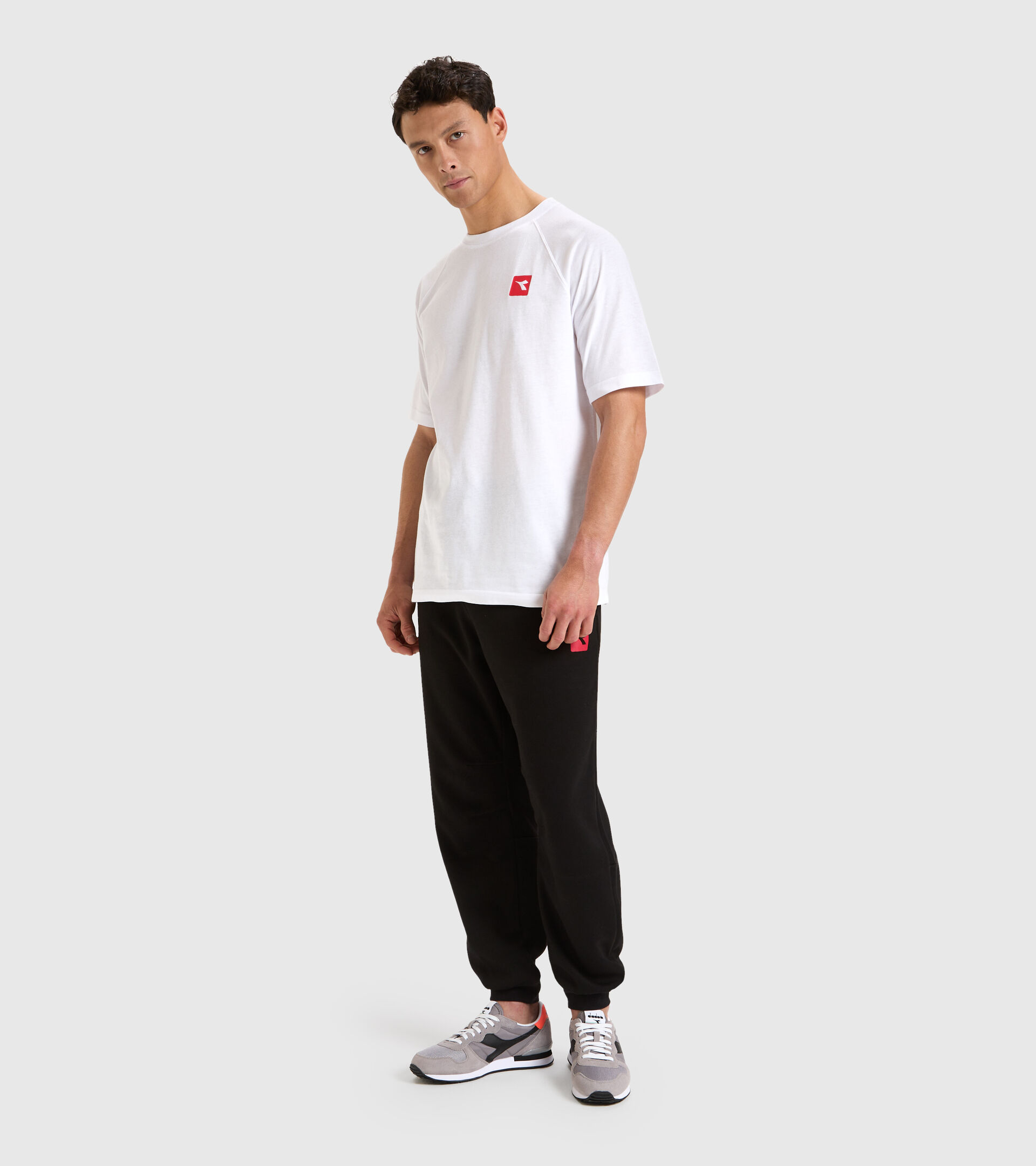 Cotton-blend T-shirt - Men T-SHIRT SS  URBANITY OPTICAL WHITE/BLACK - Diadora