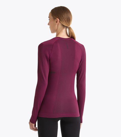 L. LS T-SHIRT STRATOZERO, MAROON BANNER Made In Italy technical shirt - Running - Women’s L. LS T-SHIRT STRATOZERO MAROON BANNER - Diadora