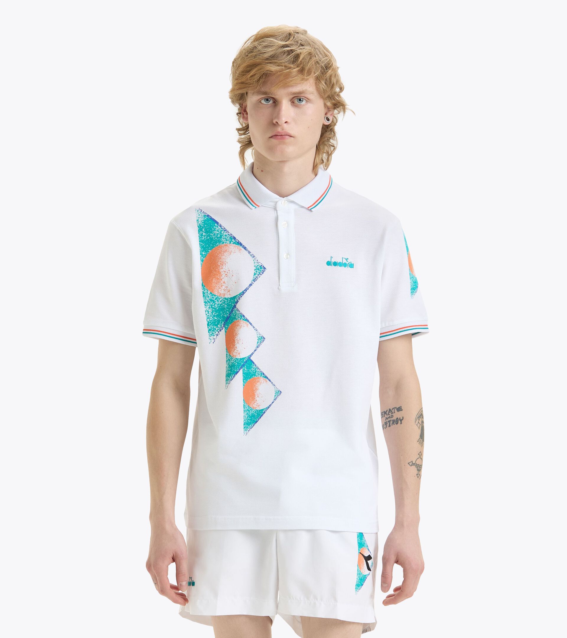 90s-inspired Polo shirt - Made in Italy - Men’s
 POLO SS TENNIS 90 OPTICAL WHITE - Diadora