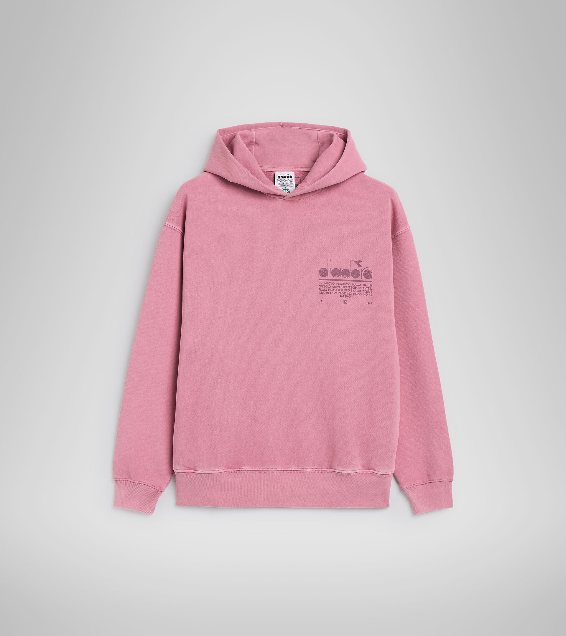 Sweatshirt mit Kapuze aus Bio-Baumwolle - Unisex HOODIE MANIFESTO PALETTE WILD ROSA - Diadora