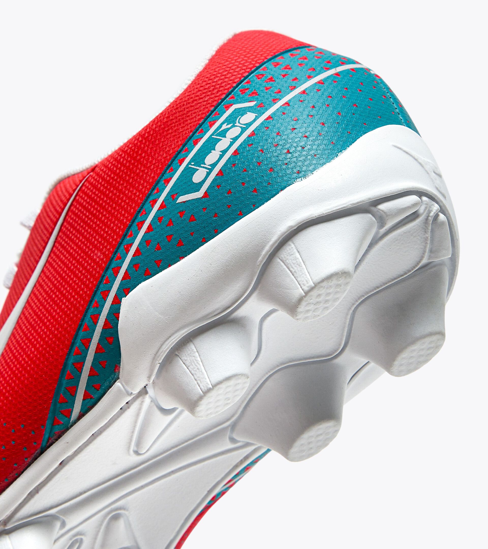 Calcio boots for hard grounds - Junior  PICHICHI 6 MD JR FLUO RED/VAPOR BLUE/TILE BLUE - Diadora