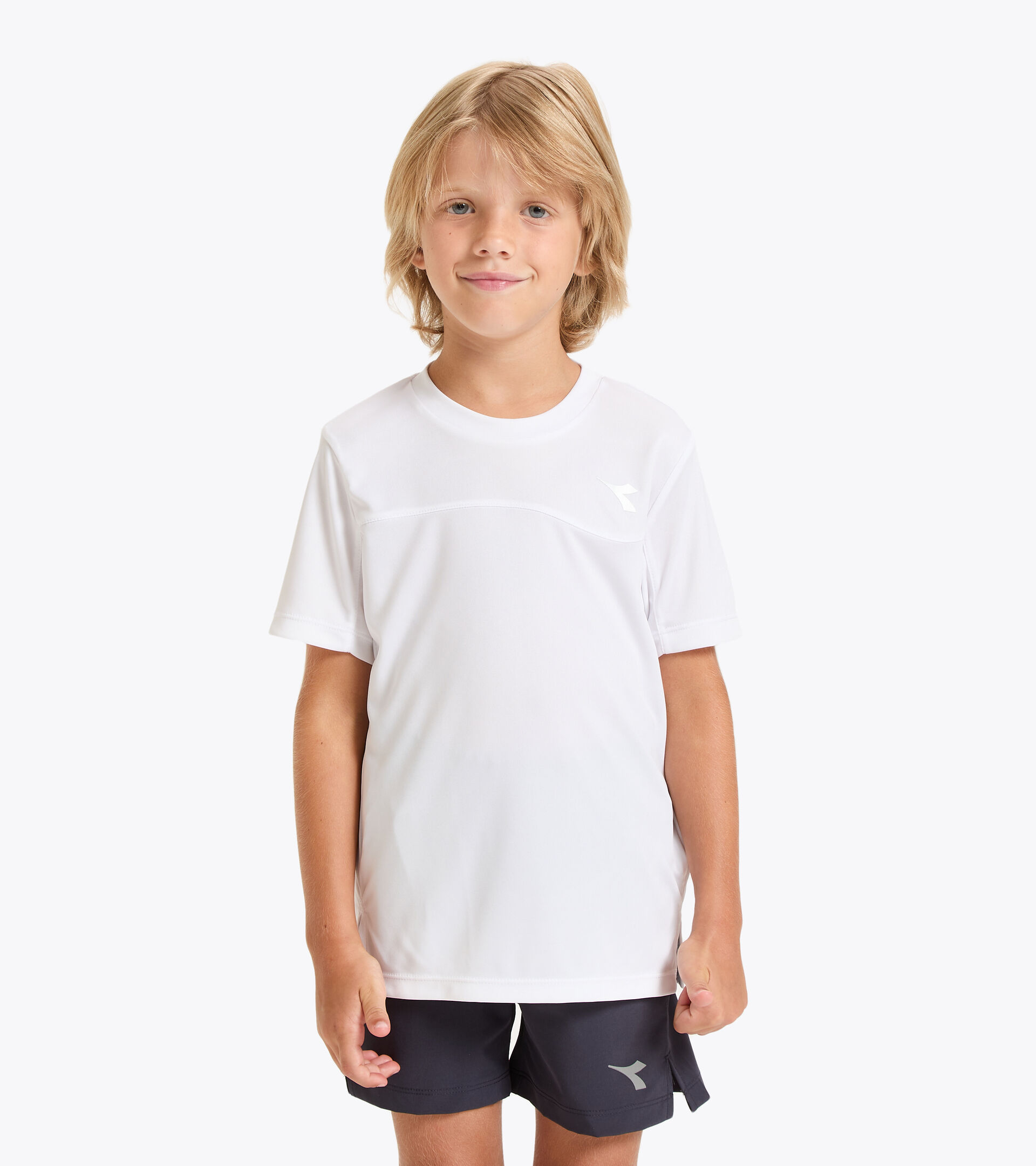 Tennis T-shirt - Junior J. T-SHIRT TEAM OPTICAL WHITE - Diadora