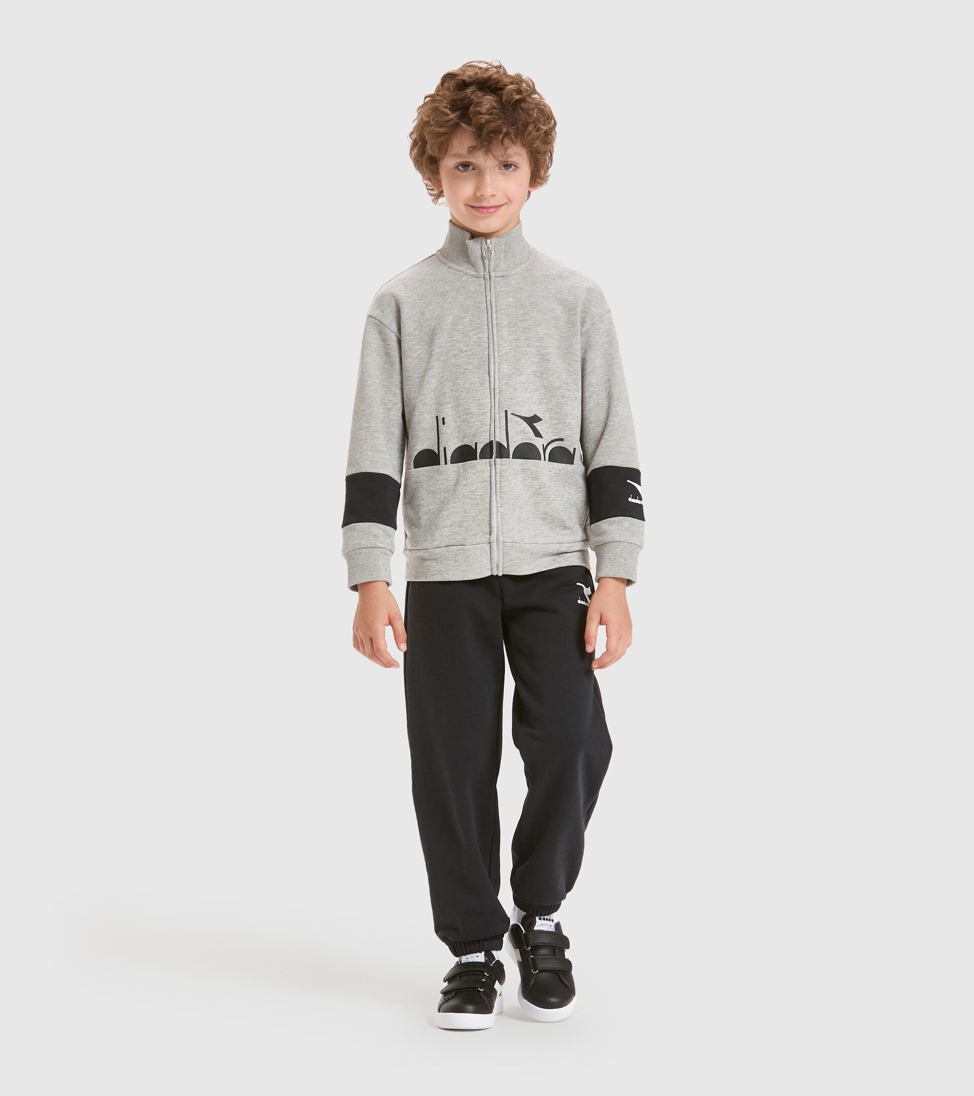 Survêtement - Garçon JB.TRACKSUIT FZ HOOPLA GRIS MOYENNE CLAIR MELANGE - Diadora