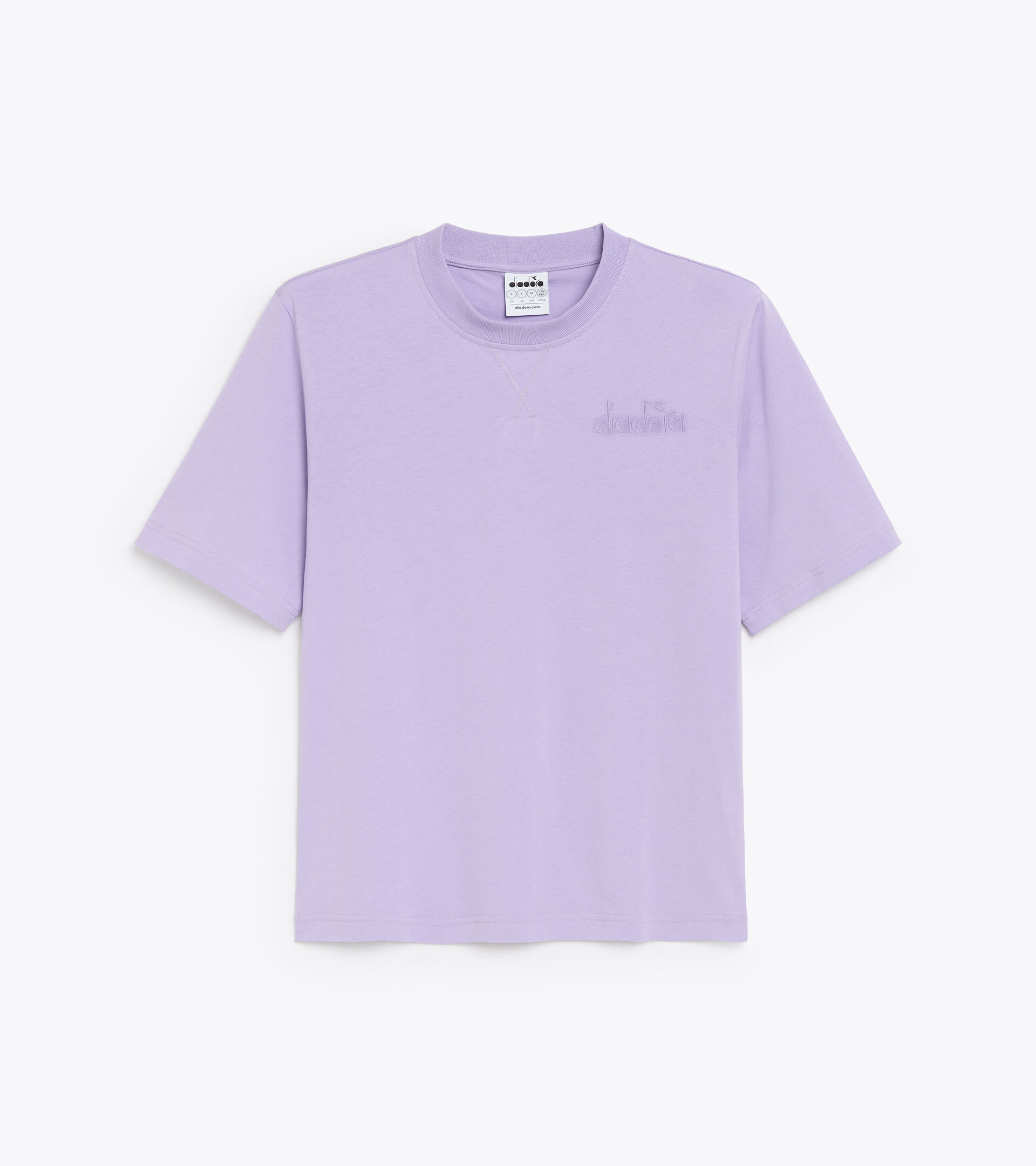 Cotton t-shirt - Women L. T-SHIRT SS SPW LOGO PURPLE ROSE - Diadora