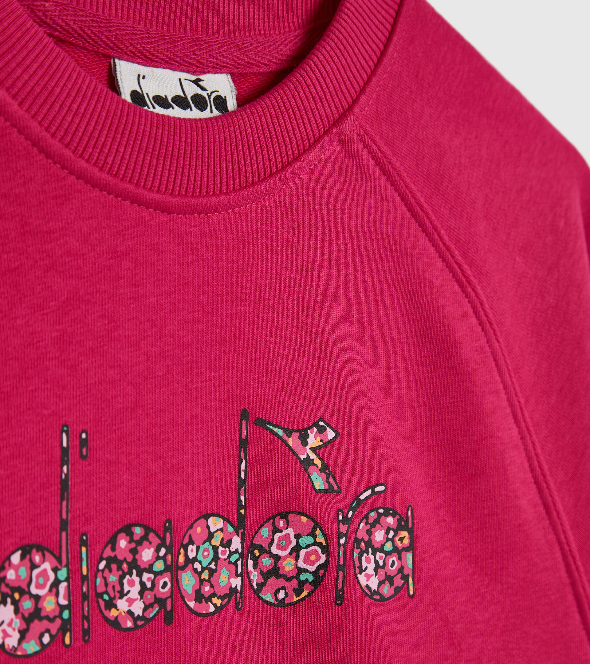 Cotton sports sweatshirt - Girls JG.SWEAT BLOSSOM SHOCKING PINK - Diadora
