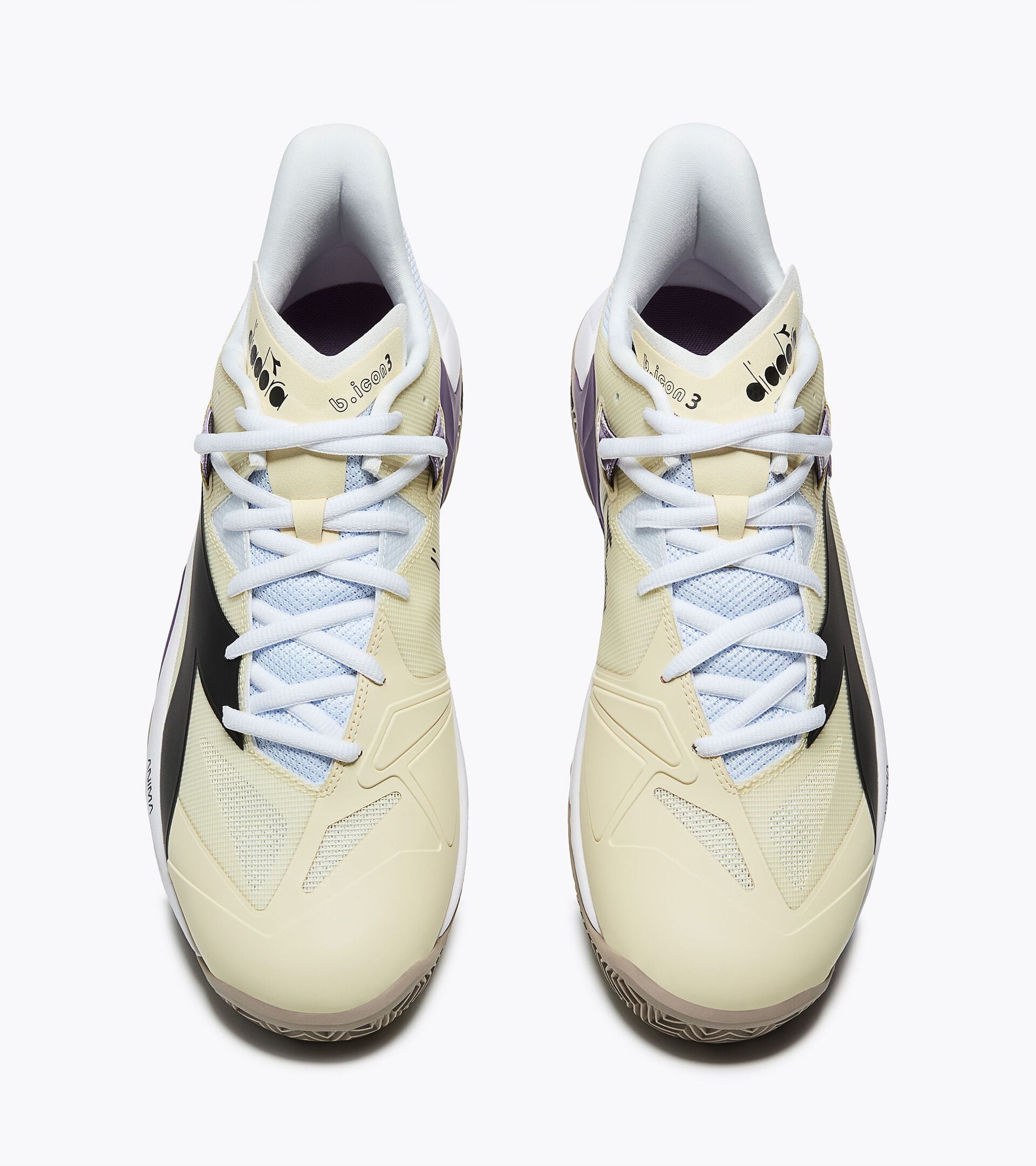 Tennis shoe for clay courts - Stability & control - Women&rsquo;s
 B.ICON 3 CLAY RUTABAGA/BLK/GRAPE COMPOTE - Diadora