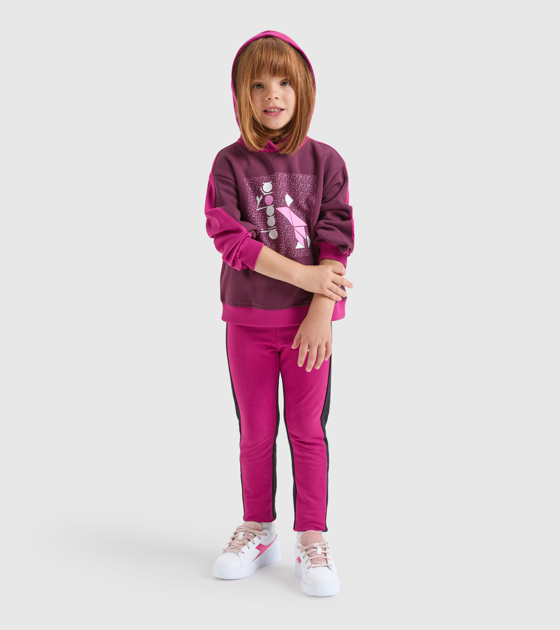 Sweat-shirt à capuche - Fille JG.HOODIE SWEAT GLEE FUCHSIA FESTIVAL - Diadora