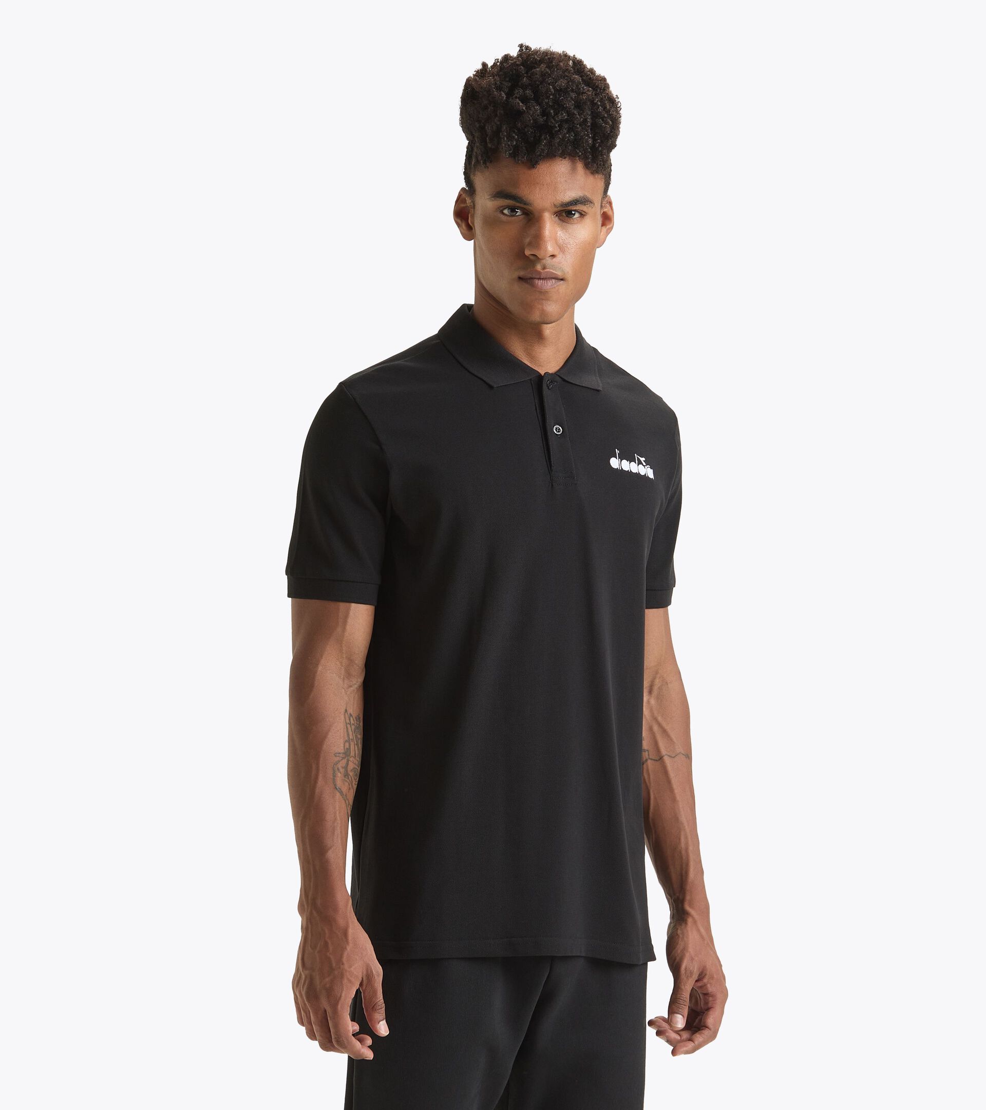 Sporty polo shirt - Made in Italy - Gender Neutral POLO SS LOGO BLACK - Diadora
