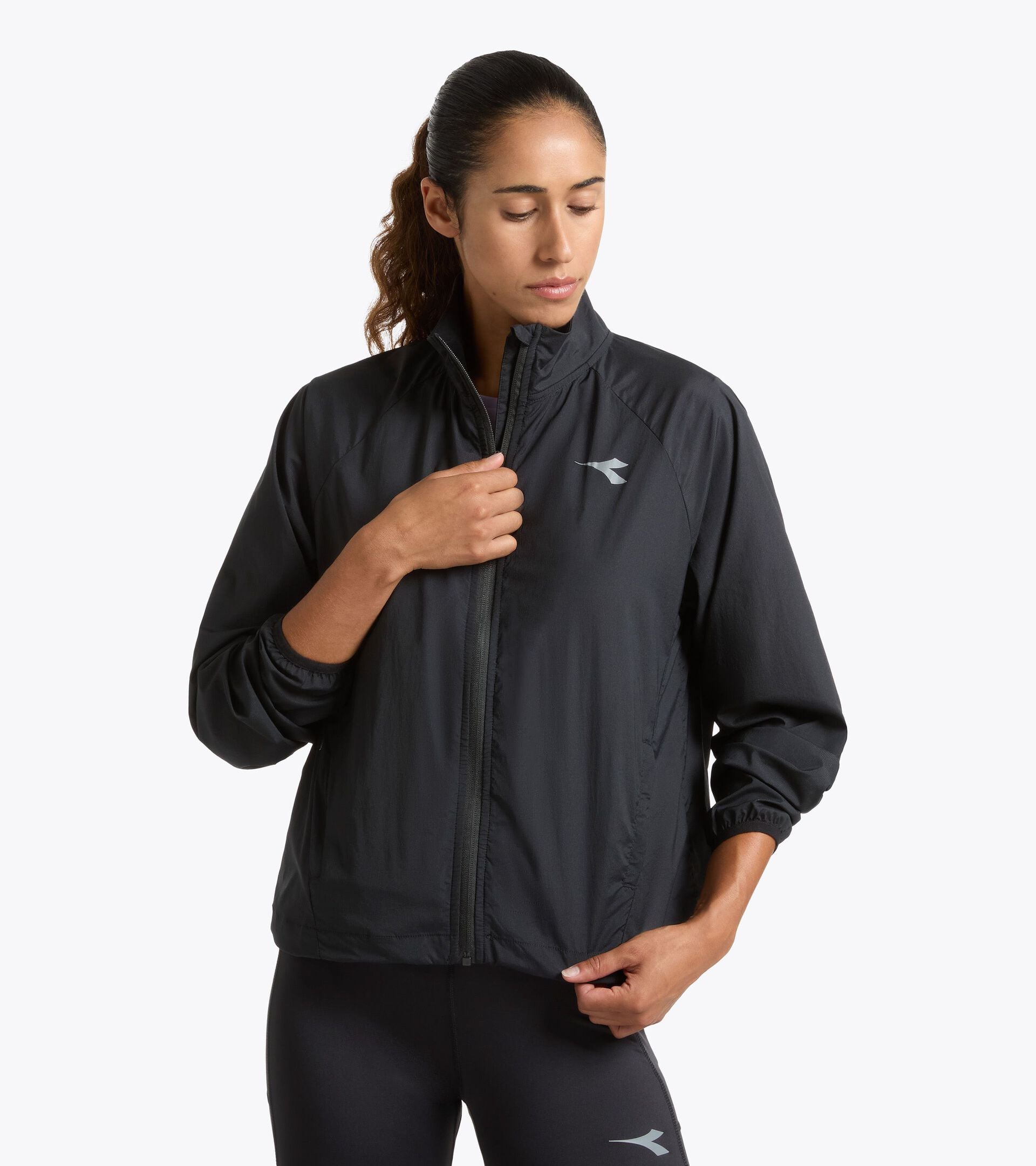 Windbreaker - Women's WINDBREAKER PACKABLE JACKET W BLACK - Diadora