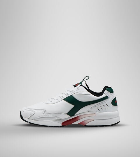 DISTANCE 280 LEATHER, BIANCO/VERDE SEMPREVERDE Chaussures de sport - Unisexe DISTANCE 280 LEATHER BIANCO/VERDE SEMPREVERDE - Diadora