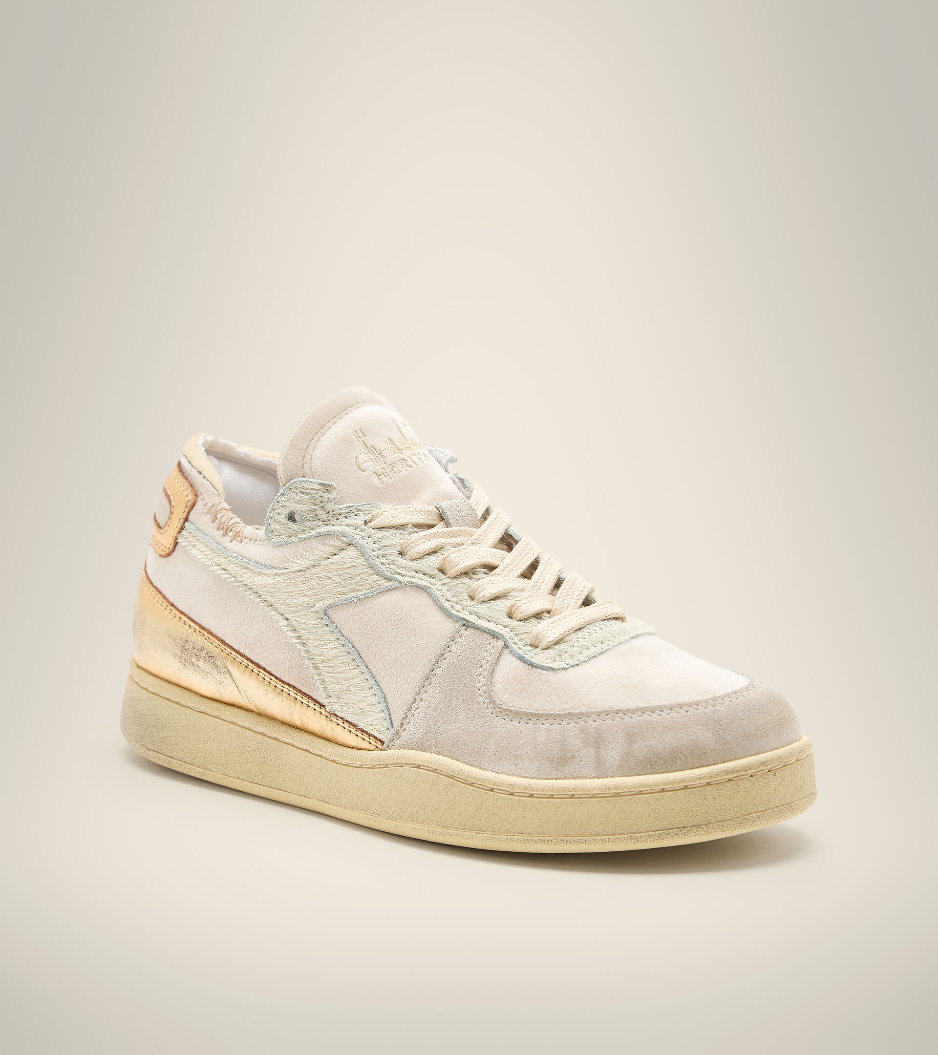 Heritage-Schuh - Damen MI BASKET ROW CUT CIRCUS DIRTY WN STRAHLEND ALABASTER BEIGE - Diadora