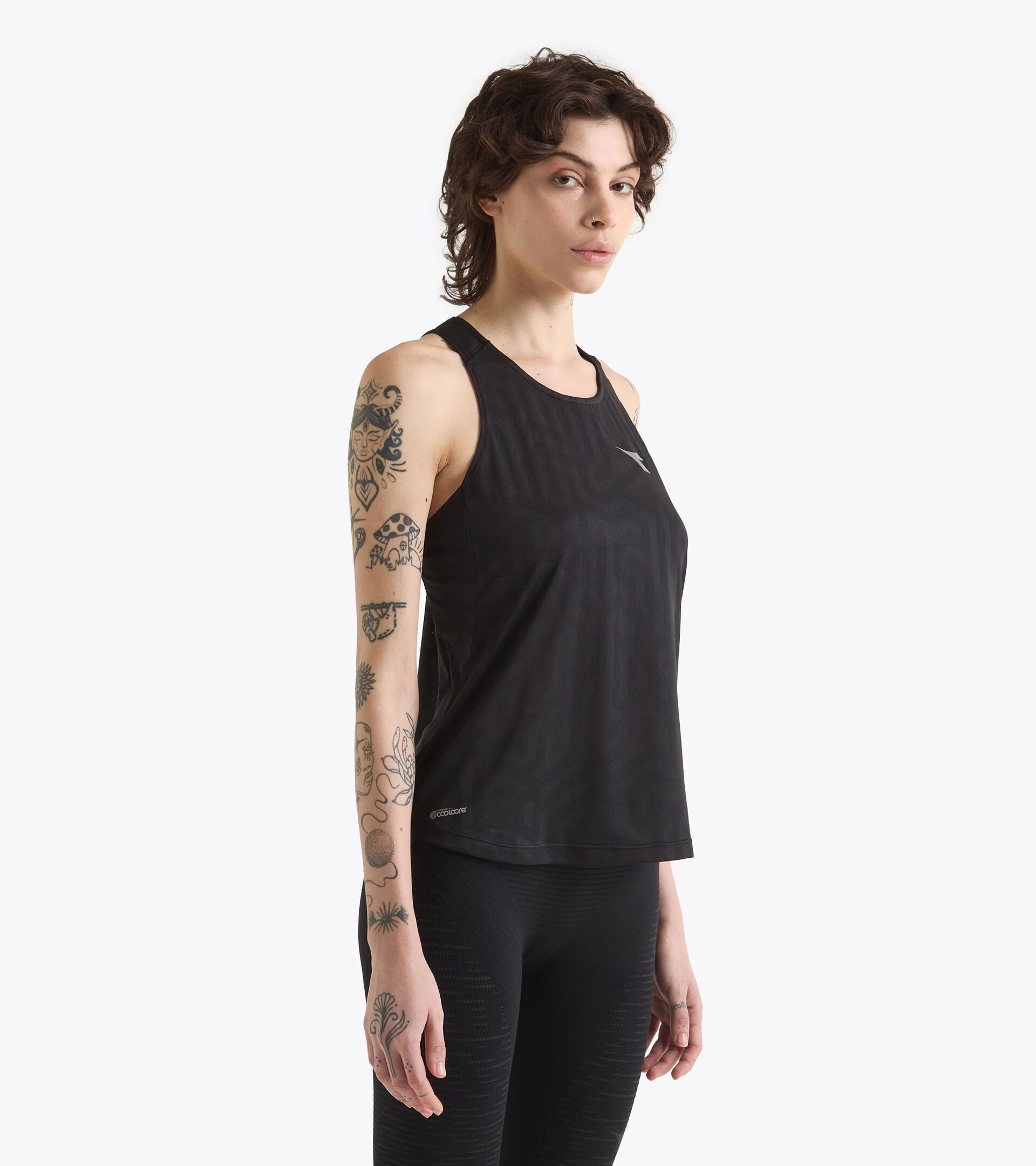 Running-Tanktop - Leichtes Coolcore-Gewebe - Damen L. SUPER LIGHT TANK SCHWARZ - Diadora