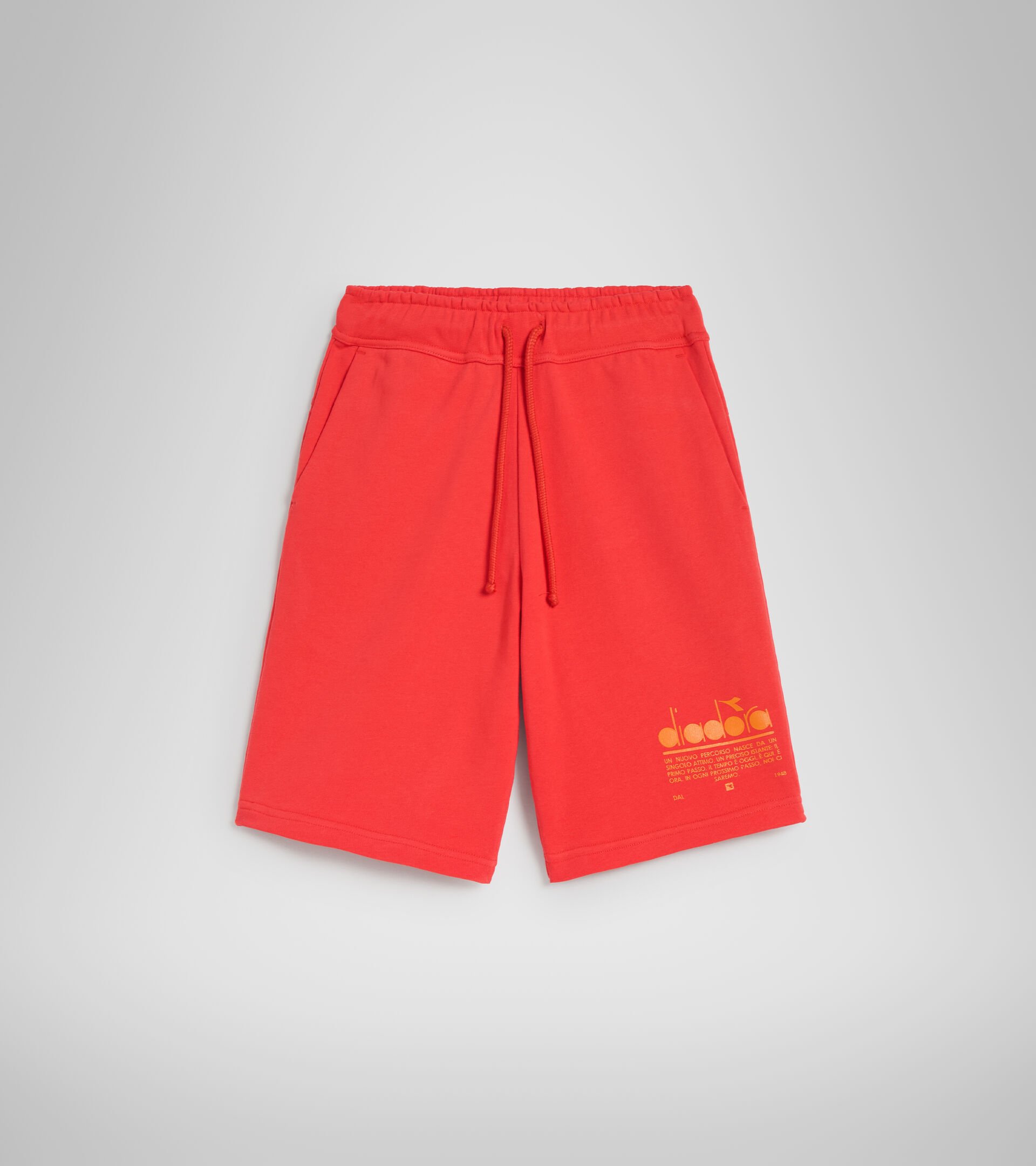 Organic cotton shorts - Unisex BERMUDA MANIFESTO POPPY RED - Diadora