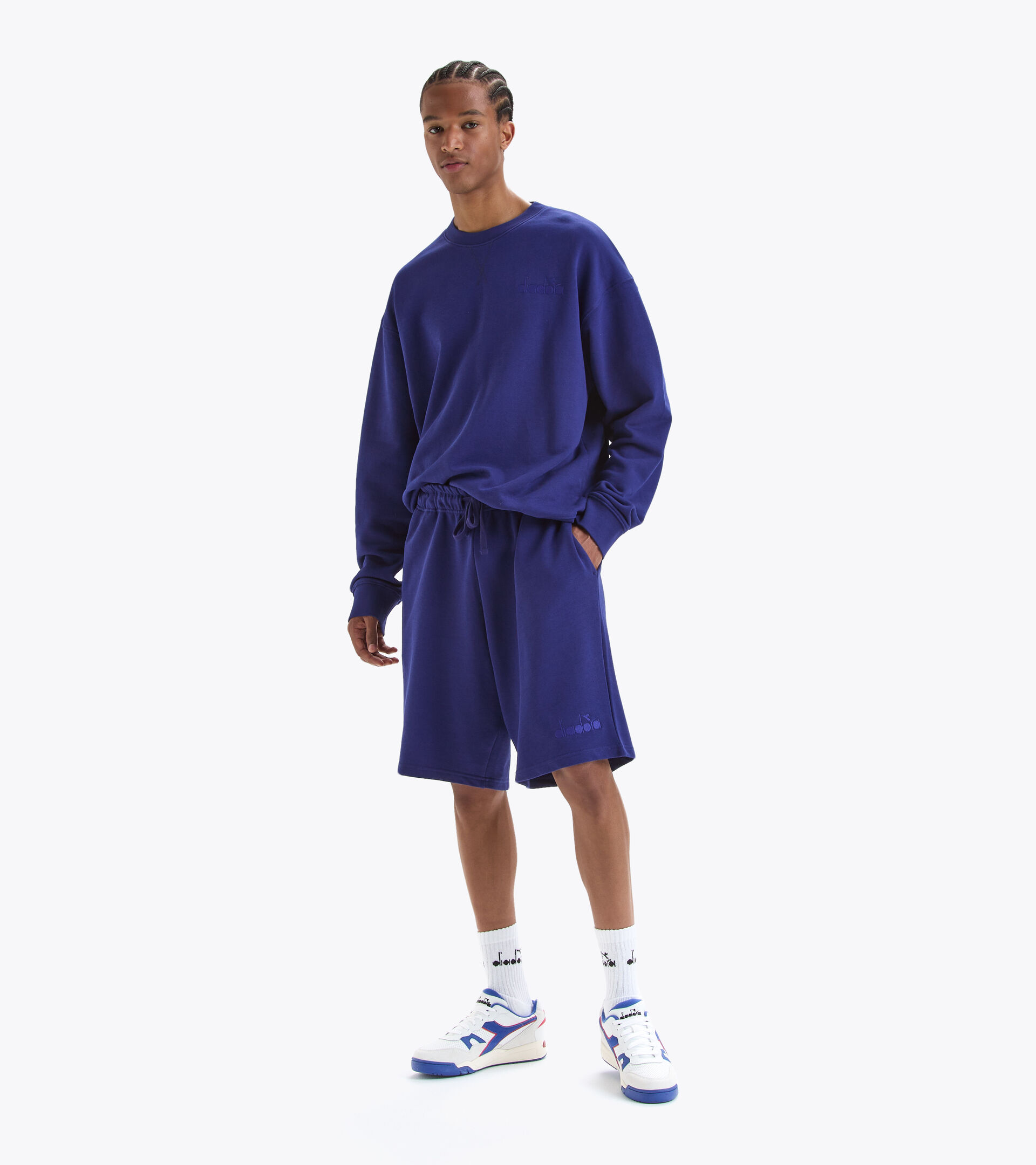 Cotton sweatpants - Gender neutral BERMUDA SPW LOGO BLUE PRINT - Diadora