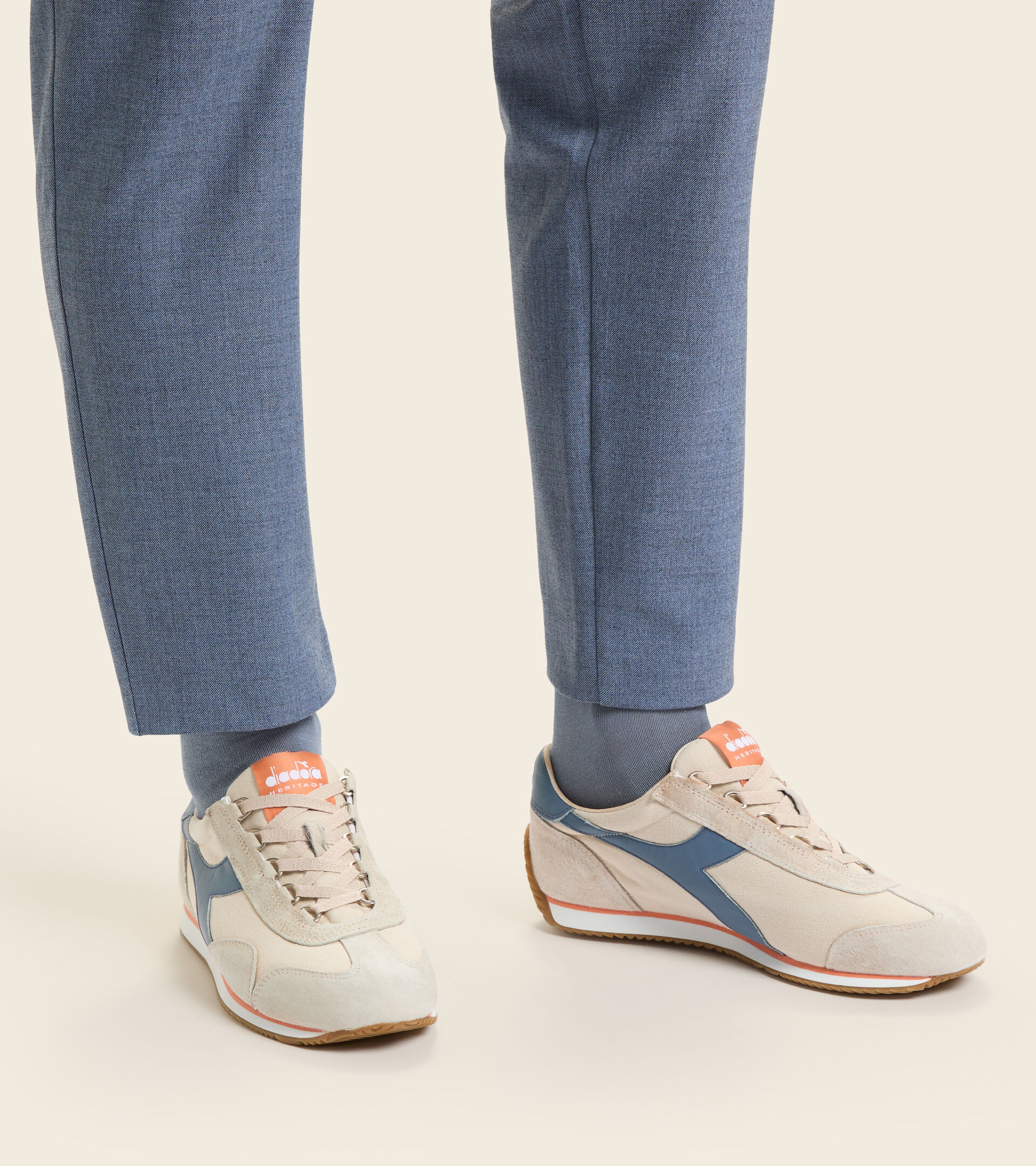Heritage shoe - Unisex EQUIPE H CANVAS STONE WASH BEIGE BLEACHED - Diadora