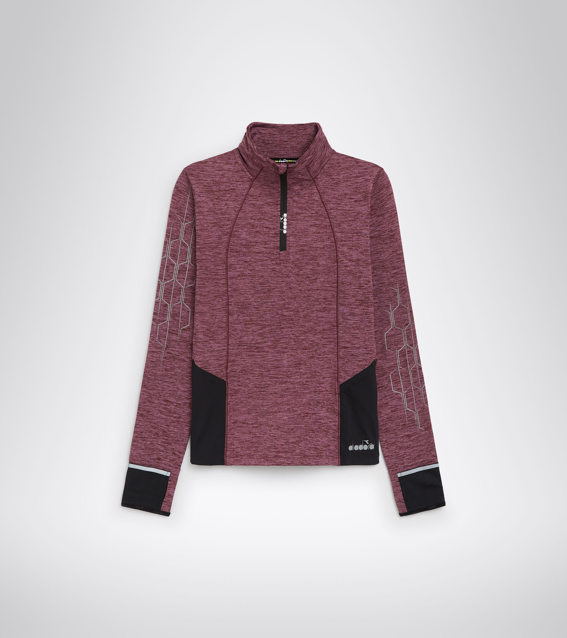 Maillot de running demi-zippé - Femme L. WARM UP WINTER SWEAT BE ONE PORT ROYALE - Diadora