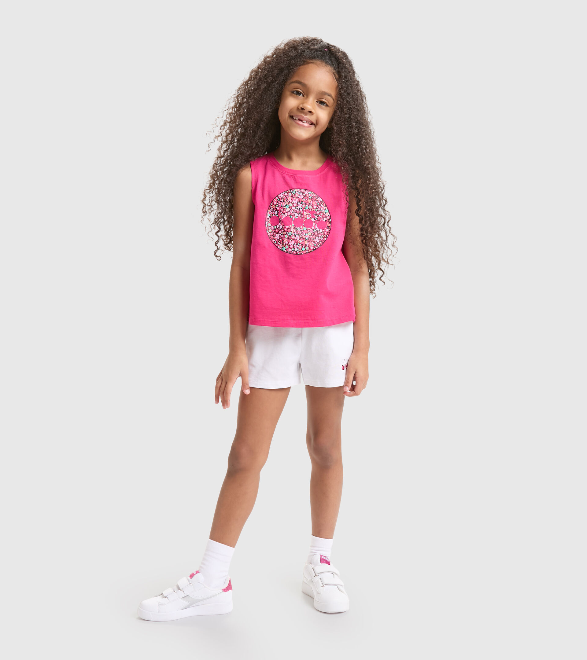 Sports vest top/shorts set - Girls JG.SET SL BLOOM SHOCKING PINK - Diadora