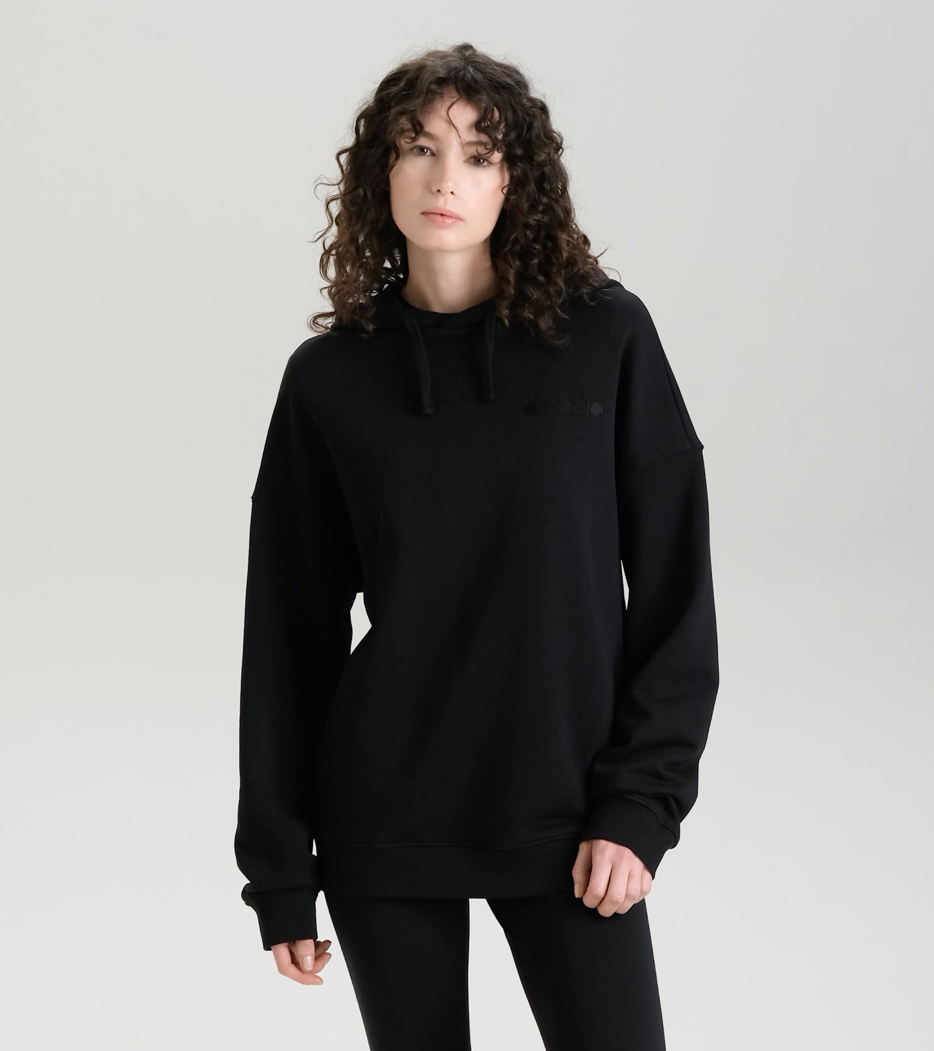 Sweat-shirt en coton - Femme L. HOODIE SPW LOGO NOIR - Diadora