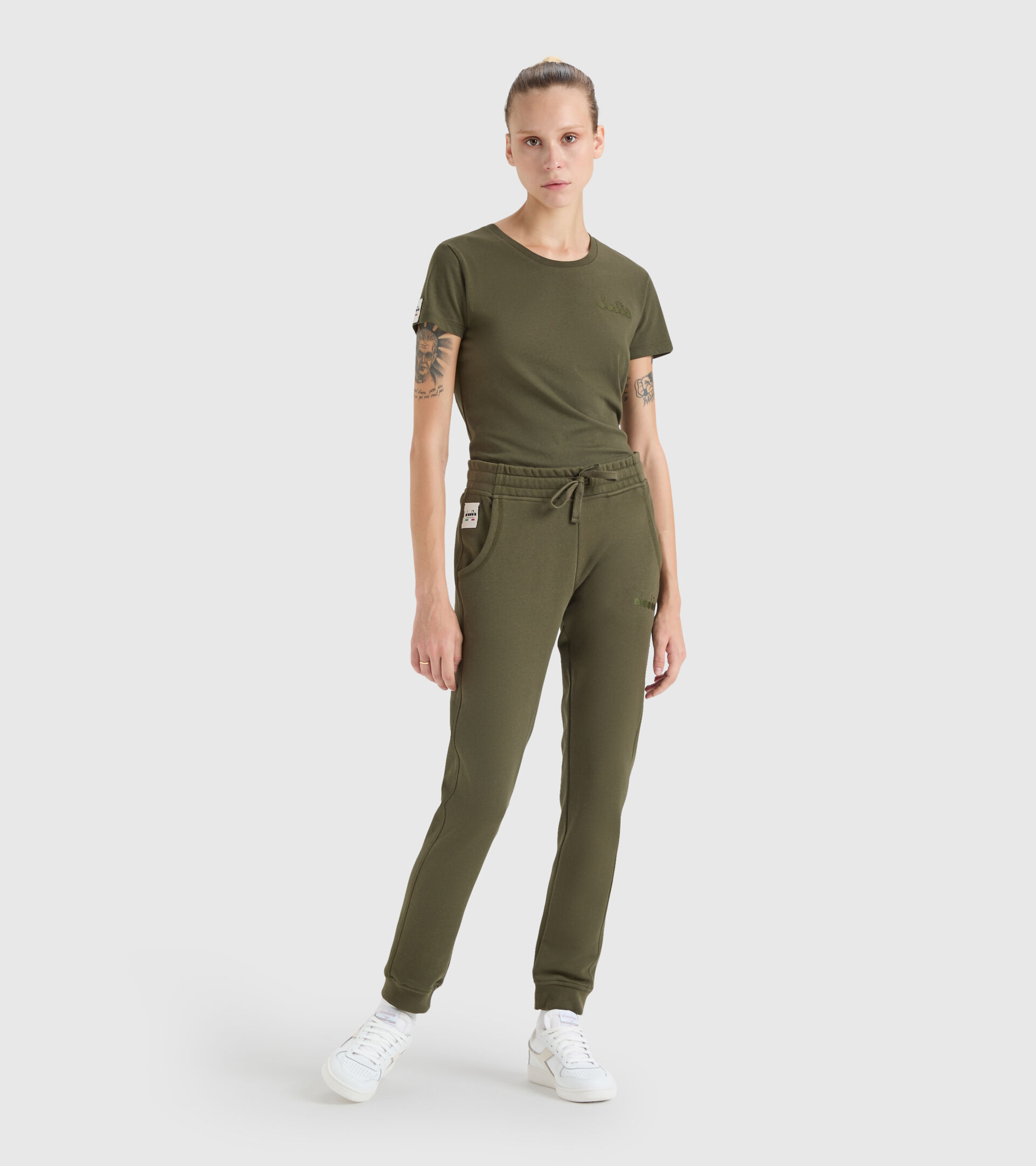 Cotton sports trousers - Made in Italy - Women L. JOGGER PANT MII GREEN MILITARY - Diadora