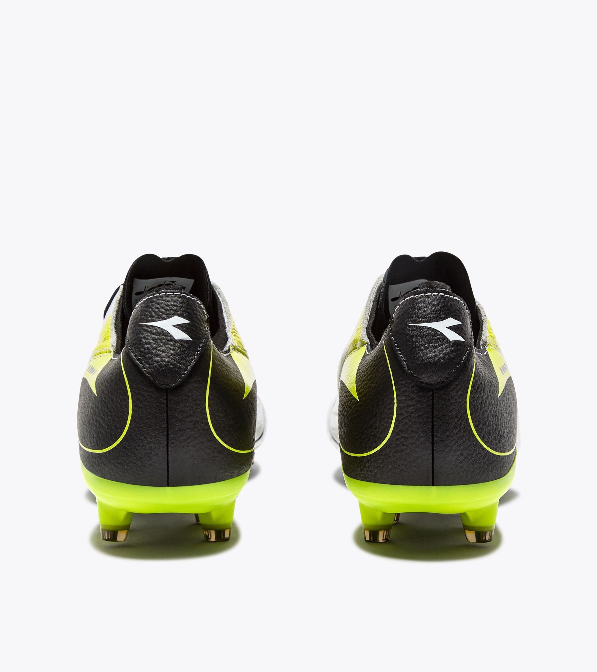 Leather calcio boots for firm grounds - Made In Italy - Gender Neutral MAXIMUS ICON ITA SLX BLACK/WHITE/YELLOW FL DD - Diadora