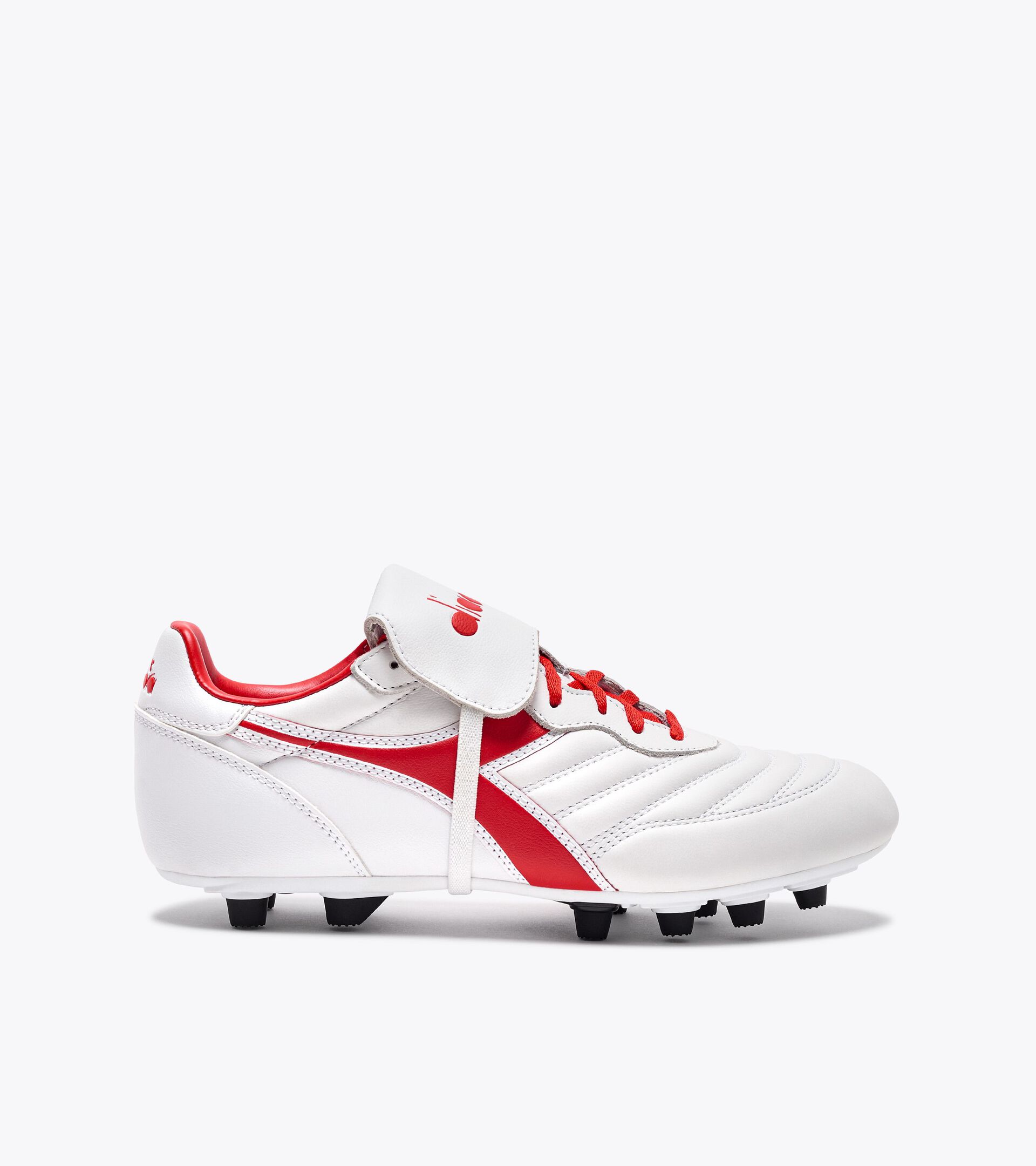 Fußballschuh für kompakte Böden BRASIL OG LT T MDPU WEISS/MAILAND ROT - Diadora