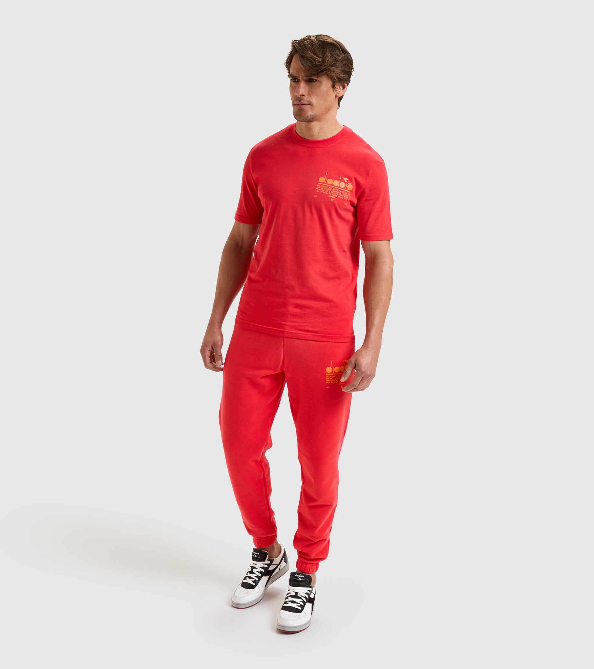 Cotton joggers - Unisex PANT MANIFESTO POPPY RED - Diadora