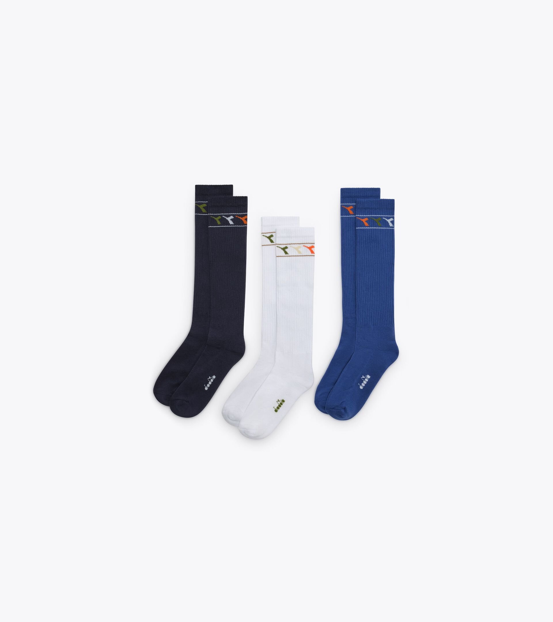 Set Calcio-Socken - Made in Italy - F&uuml;r alle Geschlechter SOCCER SOCKS 3PACK LEGACY OPTICAL WHITE/NAVY/BLUE DENIM - Diadora