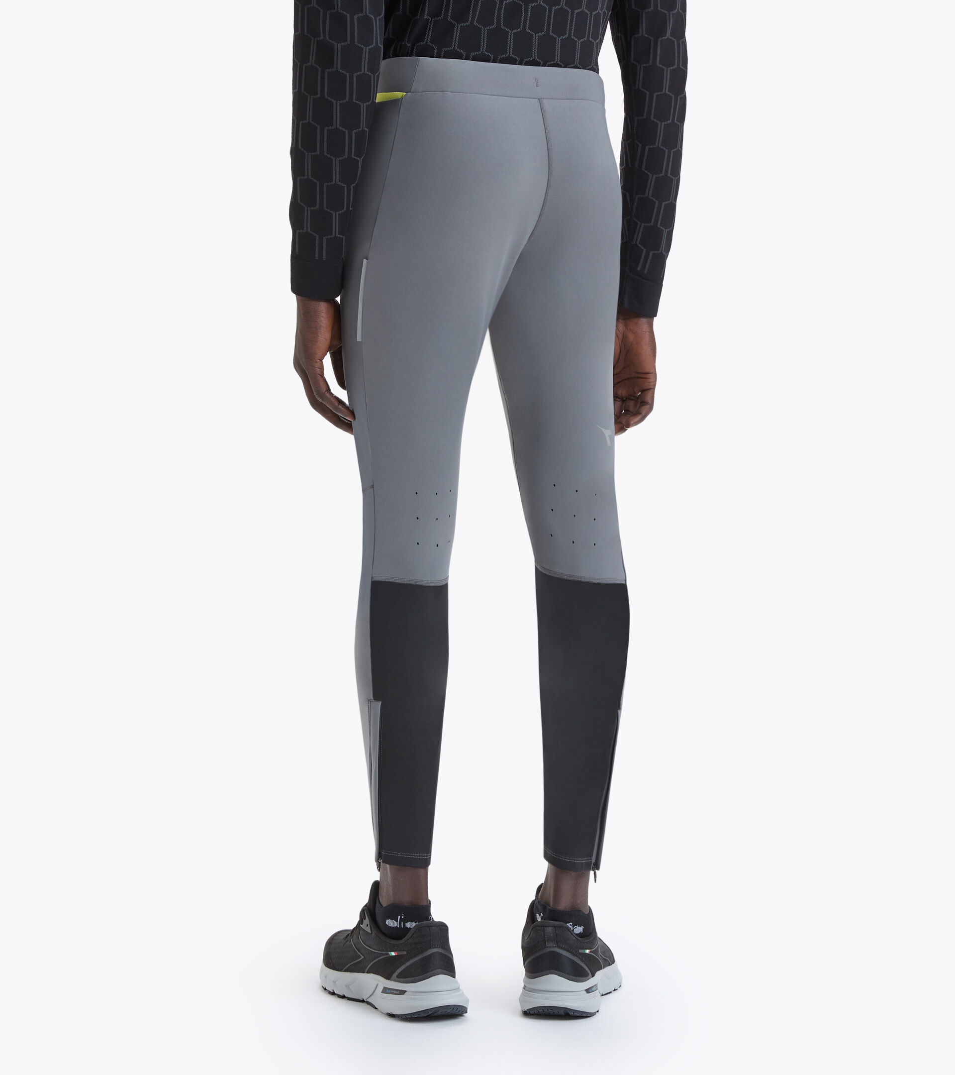 Leggings para correr - Hombre WINTER RUNNING TIGHTS BE ONE GRIS ACERO - Diadora