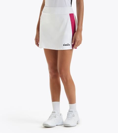 Falda de tenis - Mujer L. CORE SKIRT BLANCO VIVO/ROSA VIVAZ - Diadora