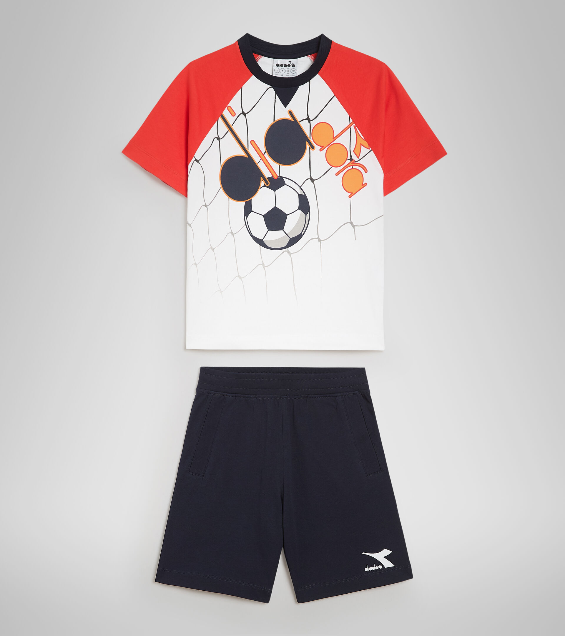 Cotton shorts/T-shirt set - Boys JB.SET SS SCORE OPTICAL WHITE - Diadora