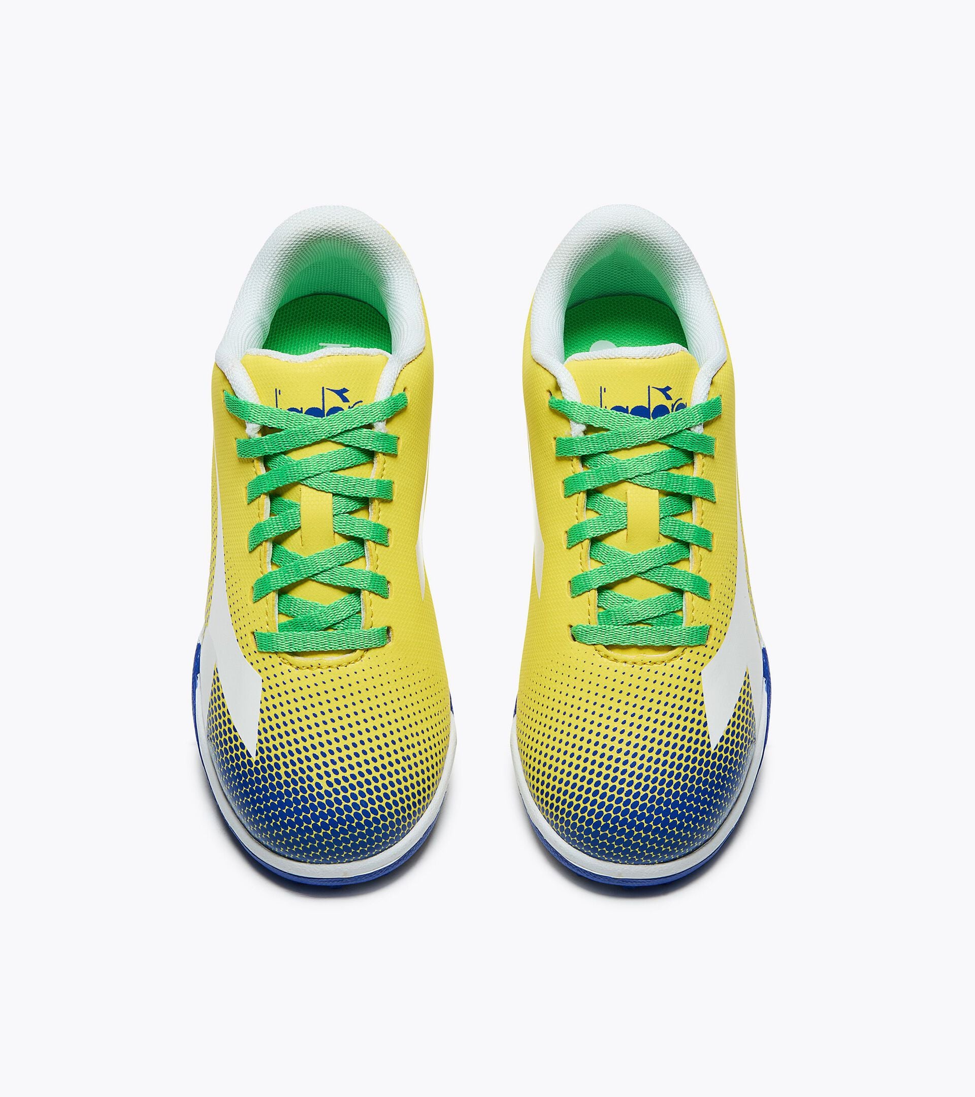 Futsal-Schuh f&uuml;r synthetische B&ouml;den - Jungen und M&auml;dchen PICHICHI 9 JR TF GIALLO SOLE /BCO/BLU REALE - Diadora
