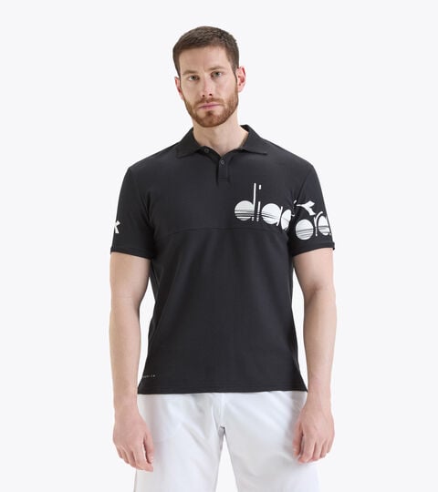 Tennis-Poloshirt mit kurzem Arm - Herren SS POLO COACH SCHWARZ - Diadora