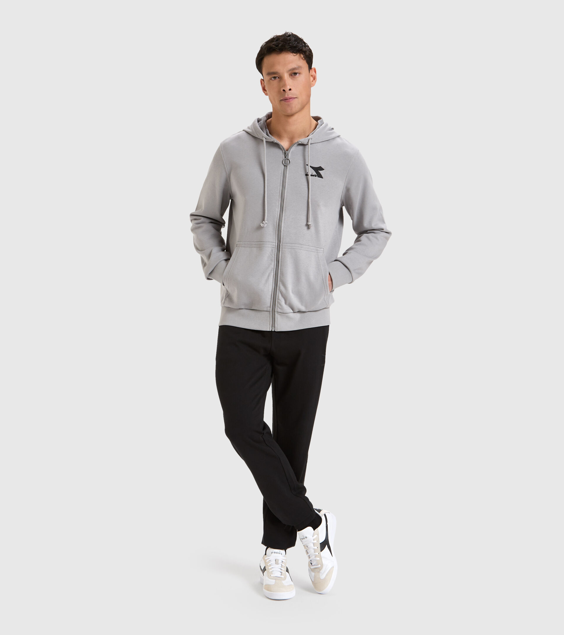 Sweat-shirt de sport en coton mélangé - Homme HOODIE FZ SWEAT CORE GRIFFON - Diadora