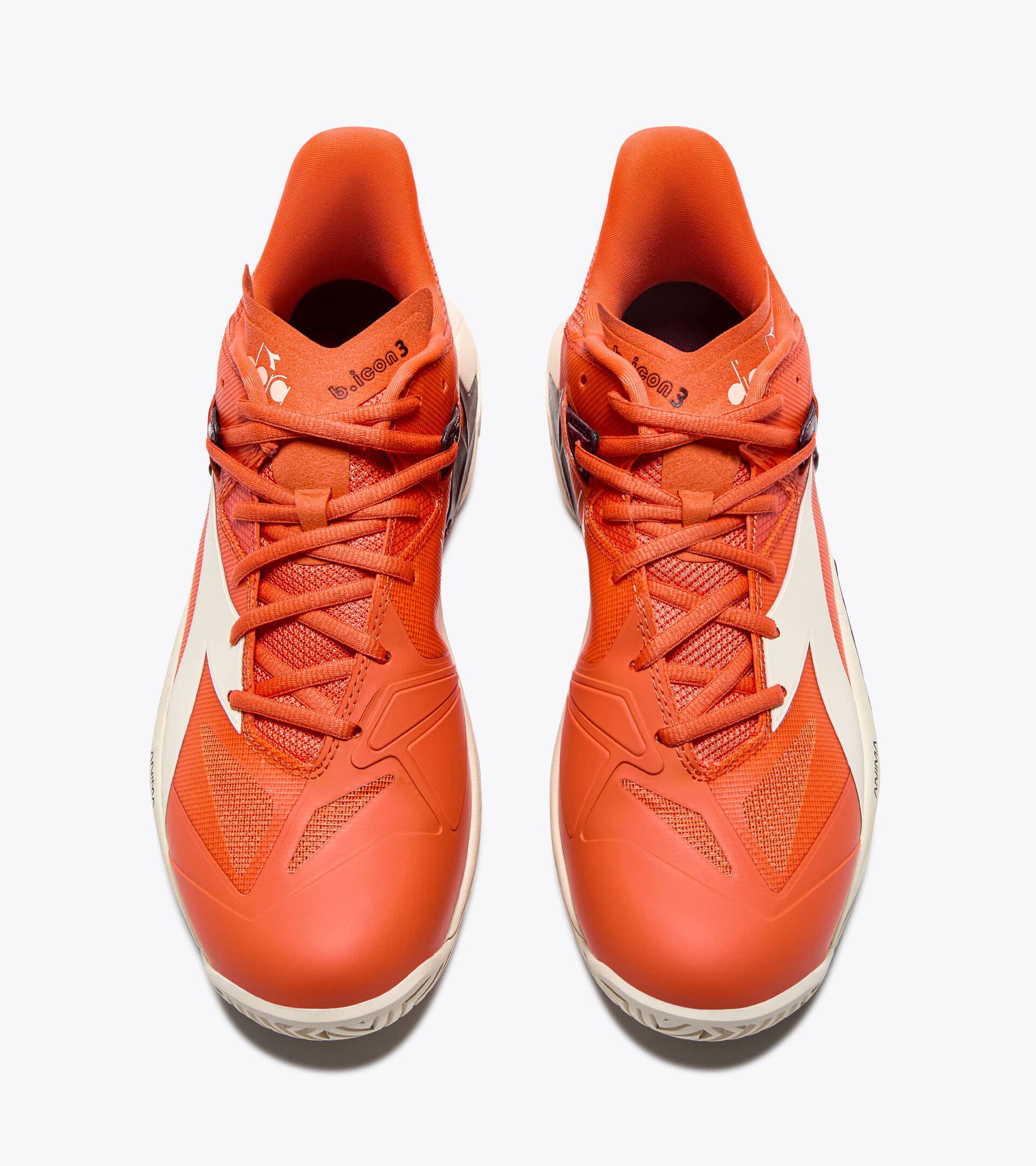 Tennis shoe for hard surfaces and clay courts - Stability - Men&rsquo;s B.ICON 3 AG NASTURTIUM /WHISPER WHITE - Diadora