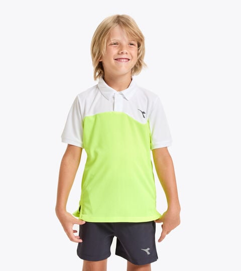 Tennis polo shirt - Junior J. POLO COURT FLUO YELLOW DD - Diadora