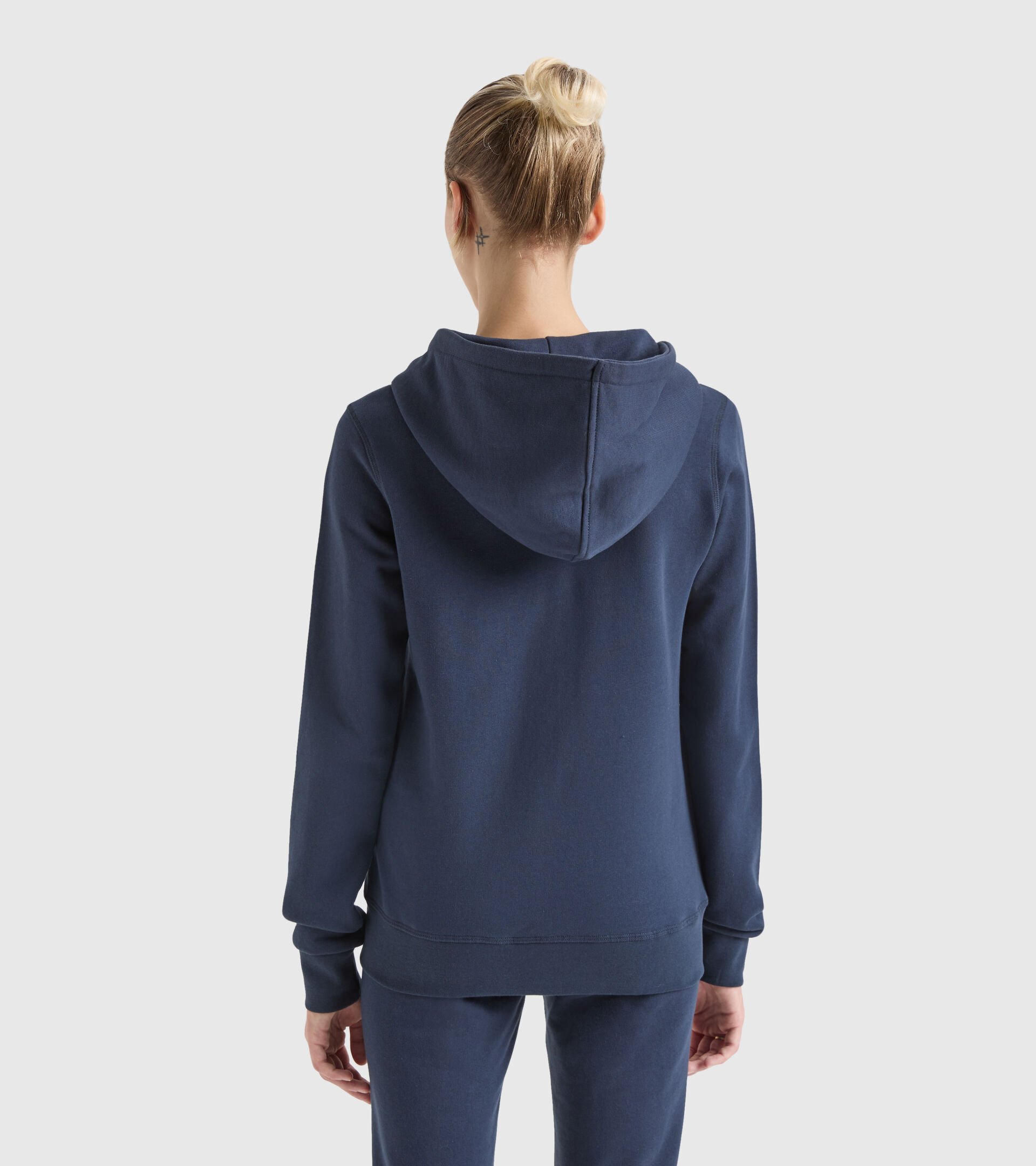 Hooded sweatshirt - Made in Italy - Women L. HOODIE FZ MII BLUE CORSAIR - Diadora