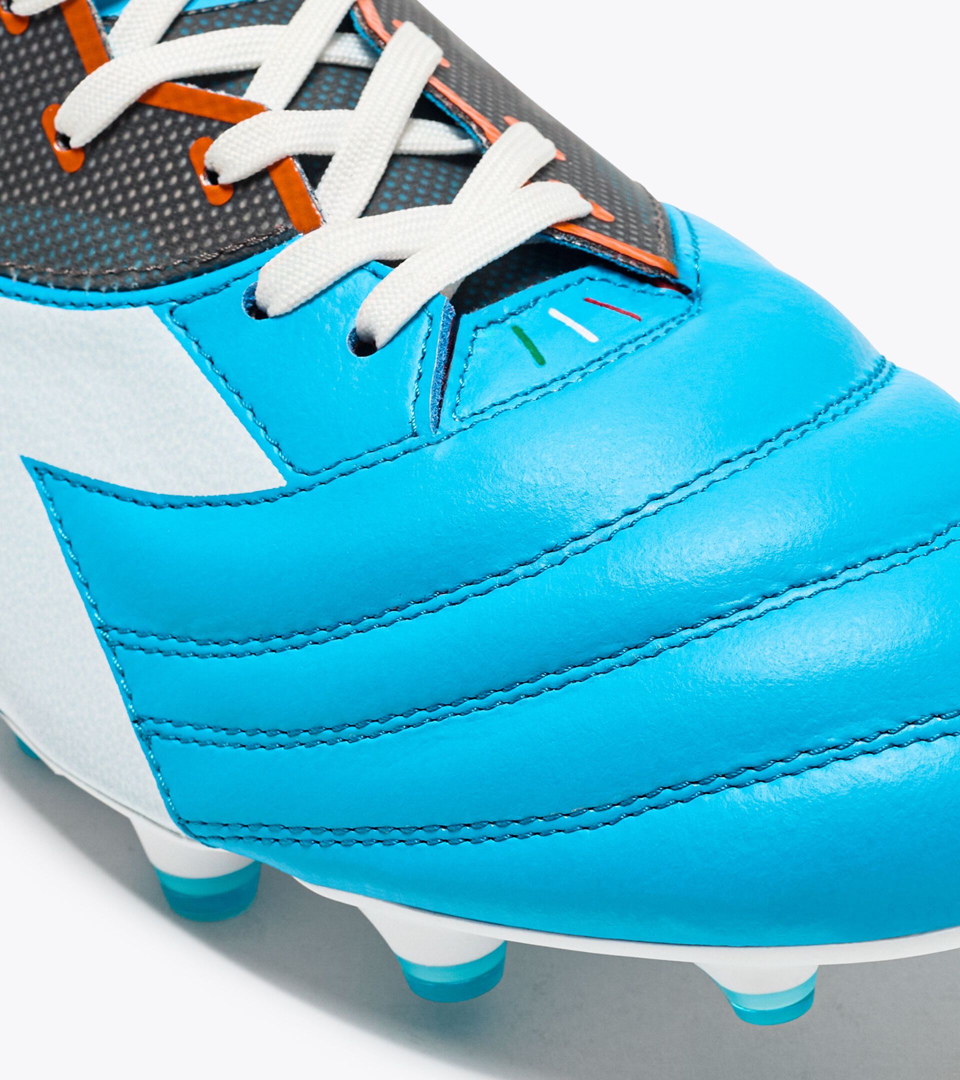 Calcio boots for firm grounds - Made in Italy - Gender Neutral BRASIL ELITE VELOCE GR ITA LPX BLUE FLUO/WHITE/ORANGE - Diadora